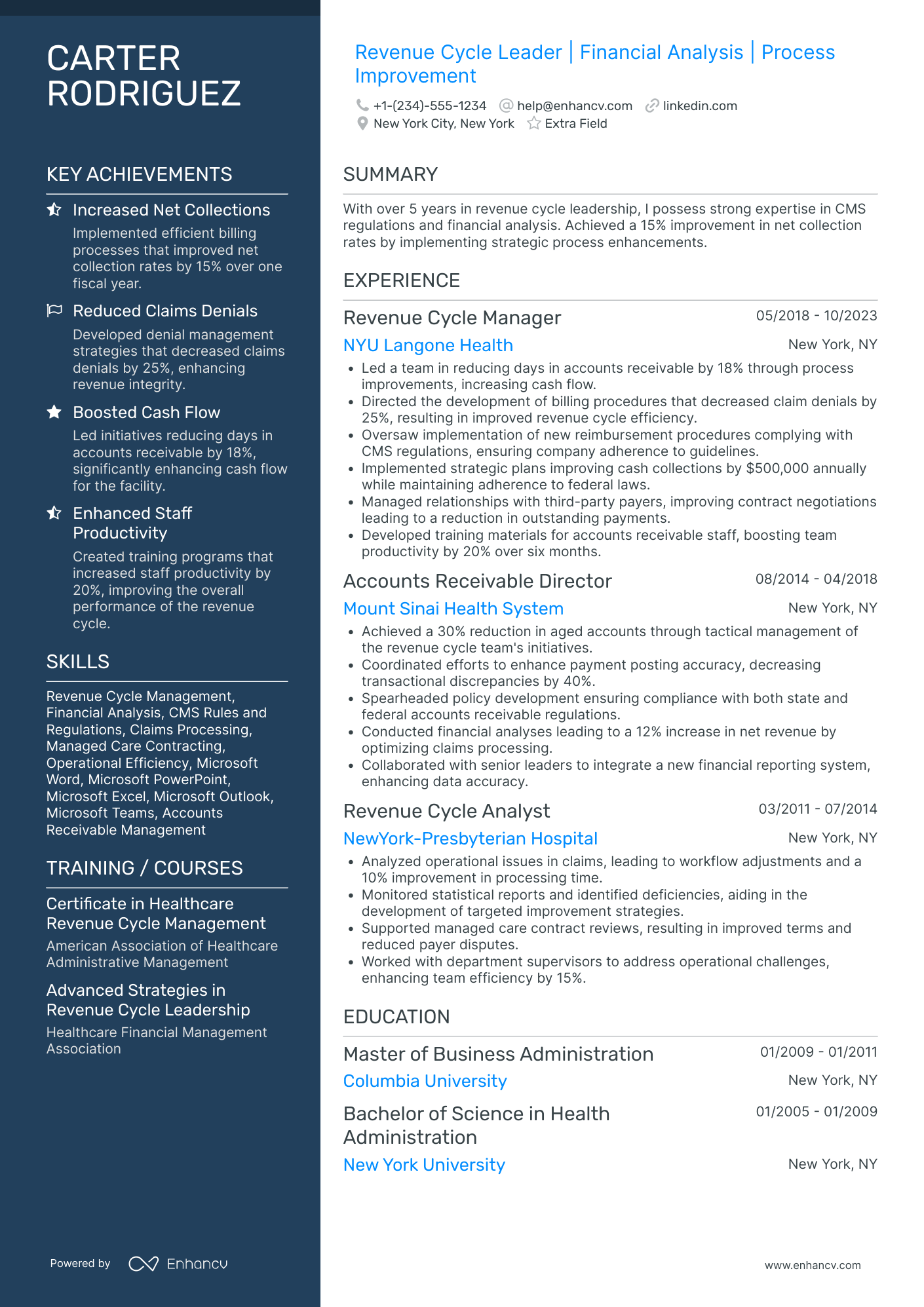 Accounts Receivable Manager Resume Example