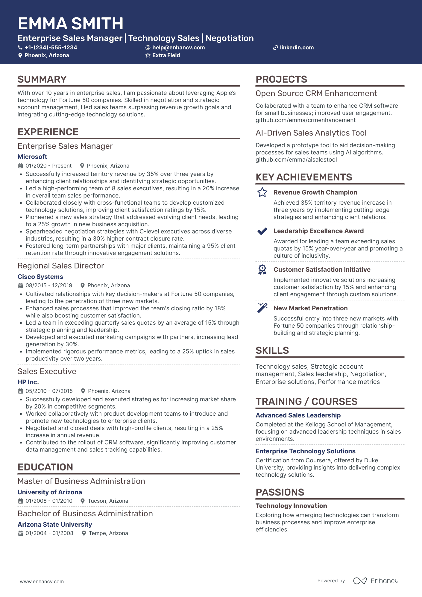 Apple Sales Executive Resume Example