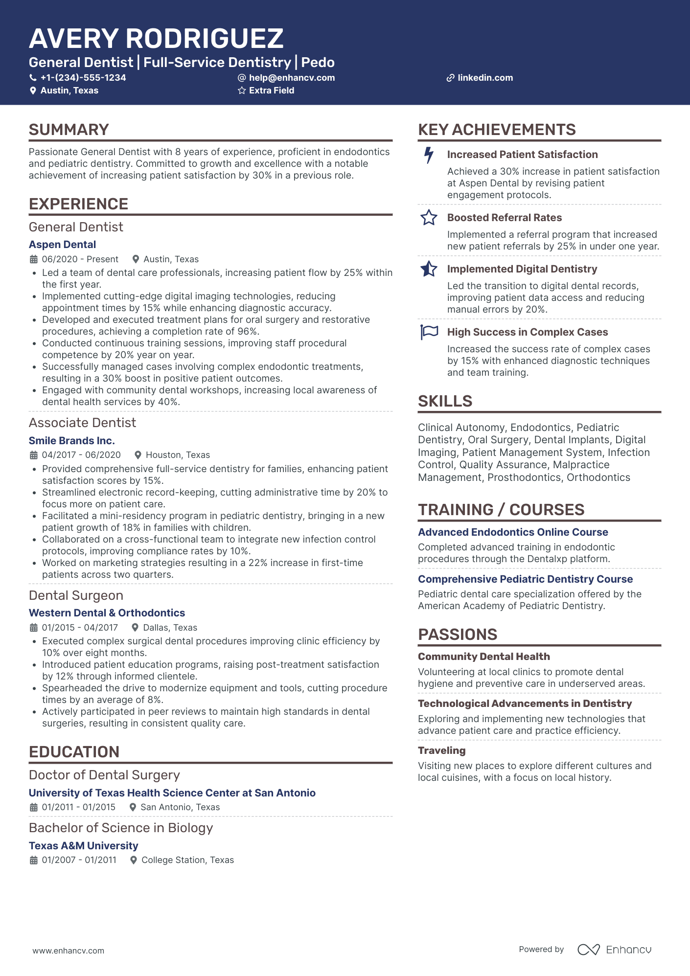 Orthodontic Dentist Resume Example