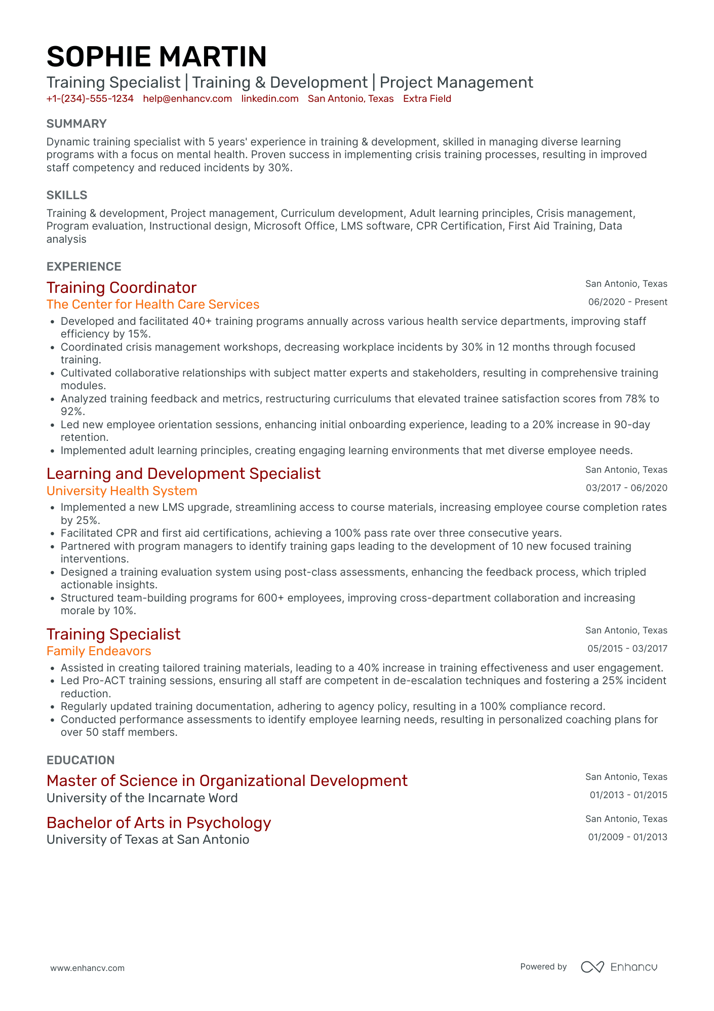 Uber Driver Training Specialist Resume Example