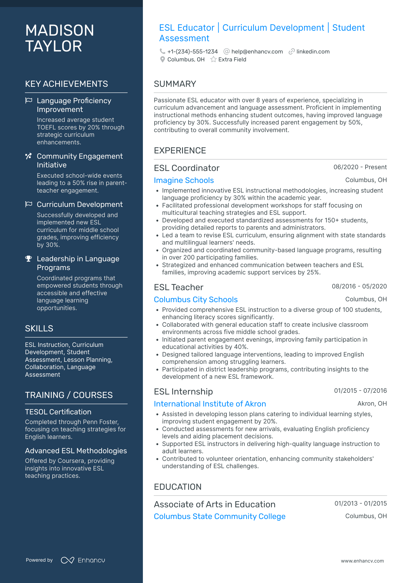 Substitute Language Teacher Resume Example