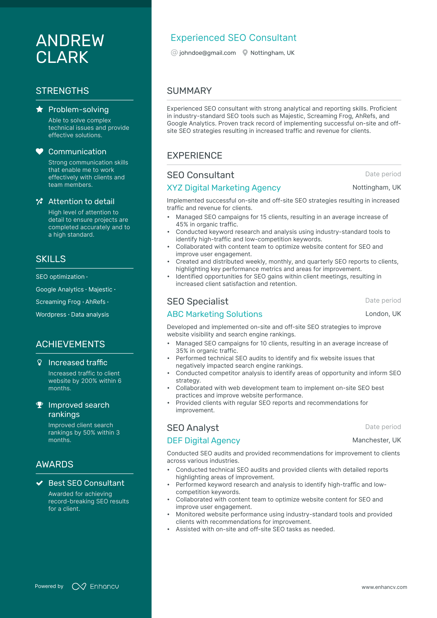 Freelance IT Consultant Resume Example