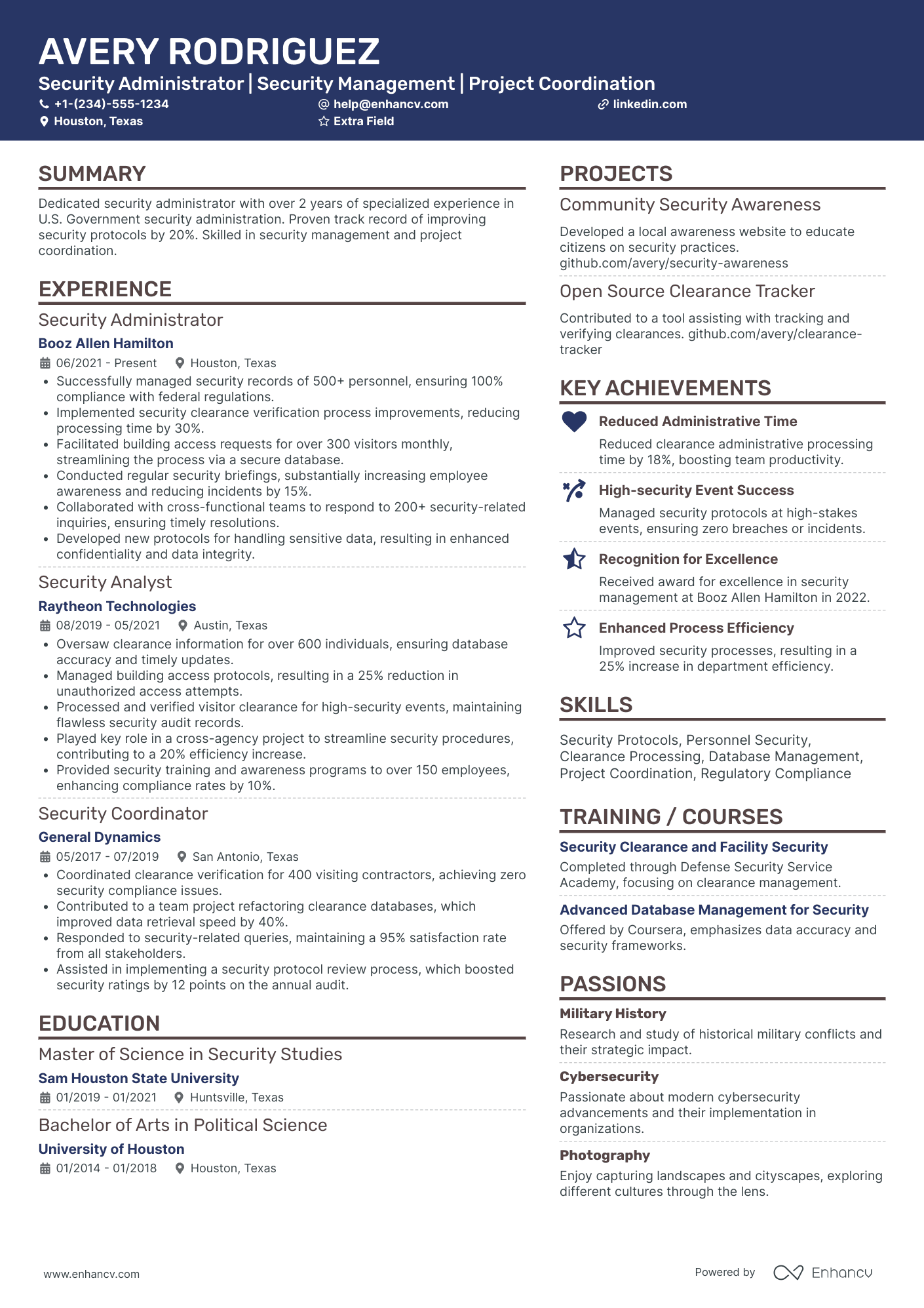 Network Security Administrator Resume Example