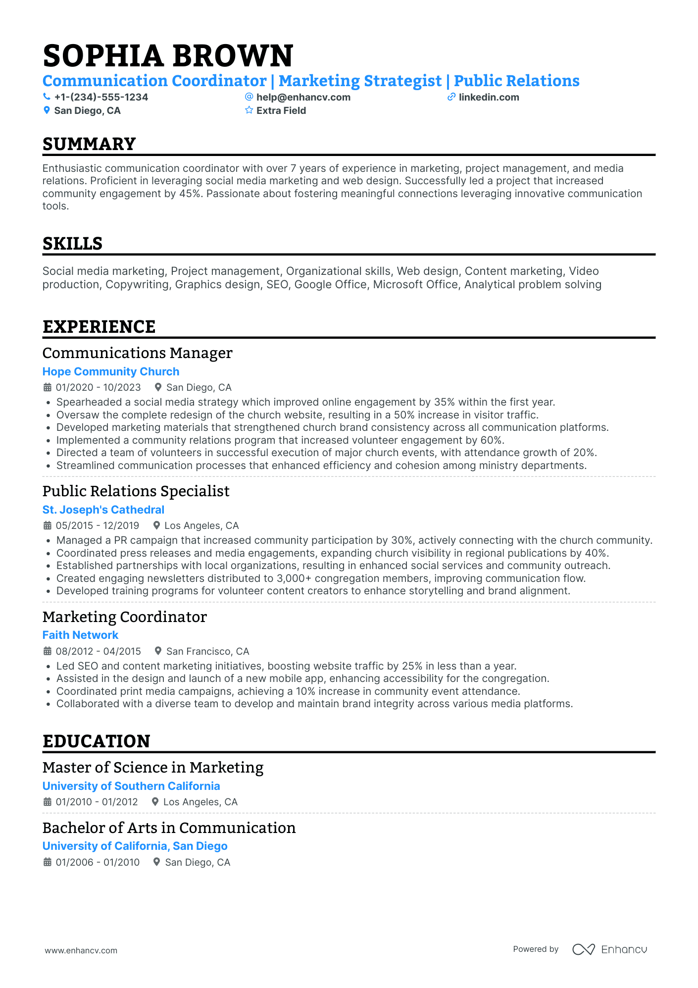 Freelance Content Marketing Specialist Resume Example