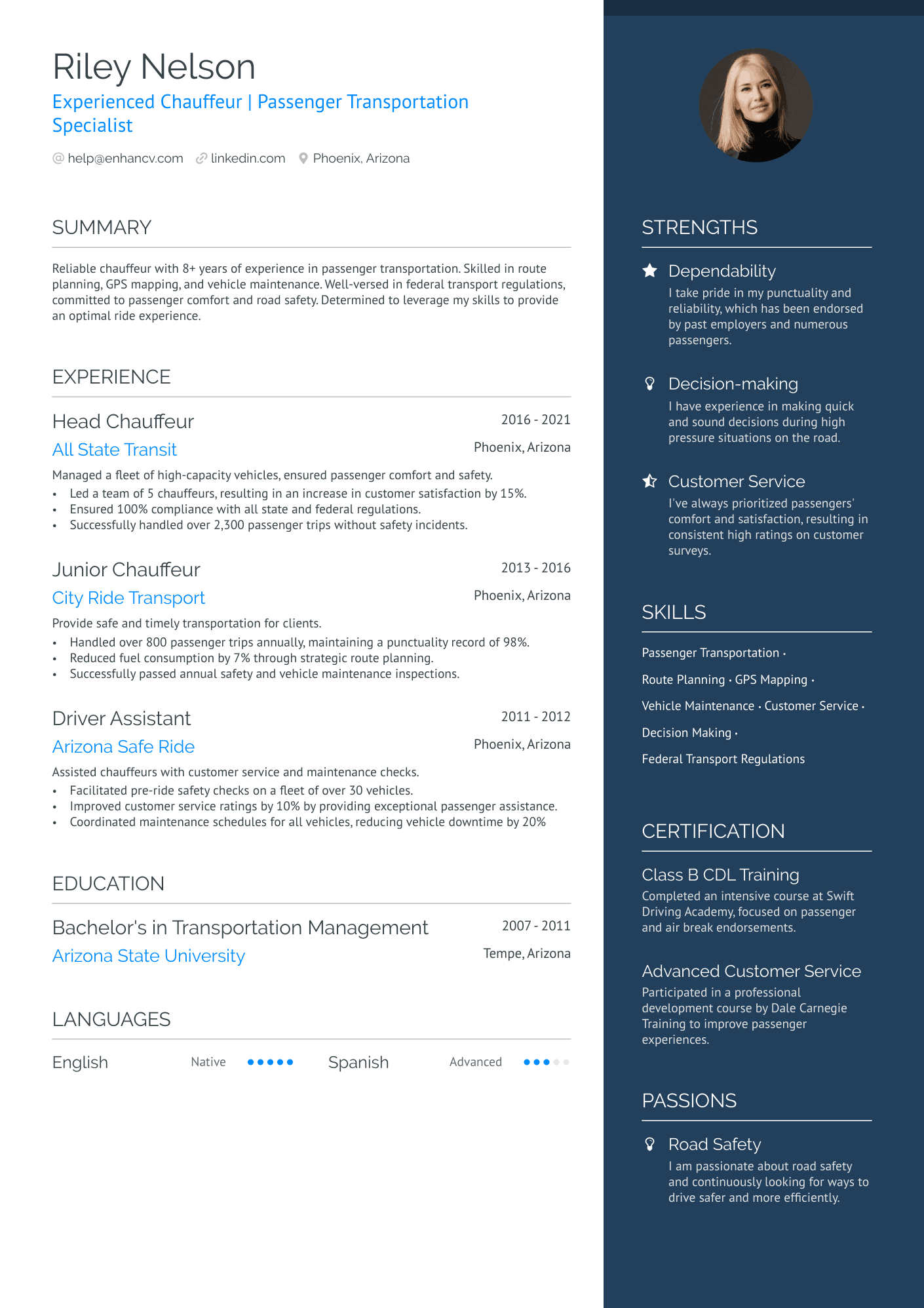 CDL Truck Driver Resume Example