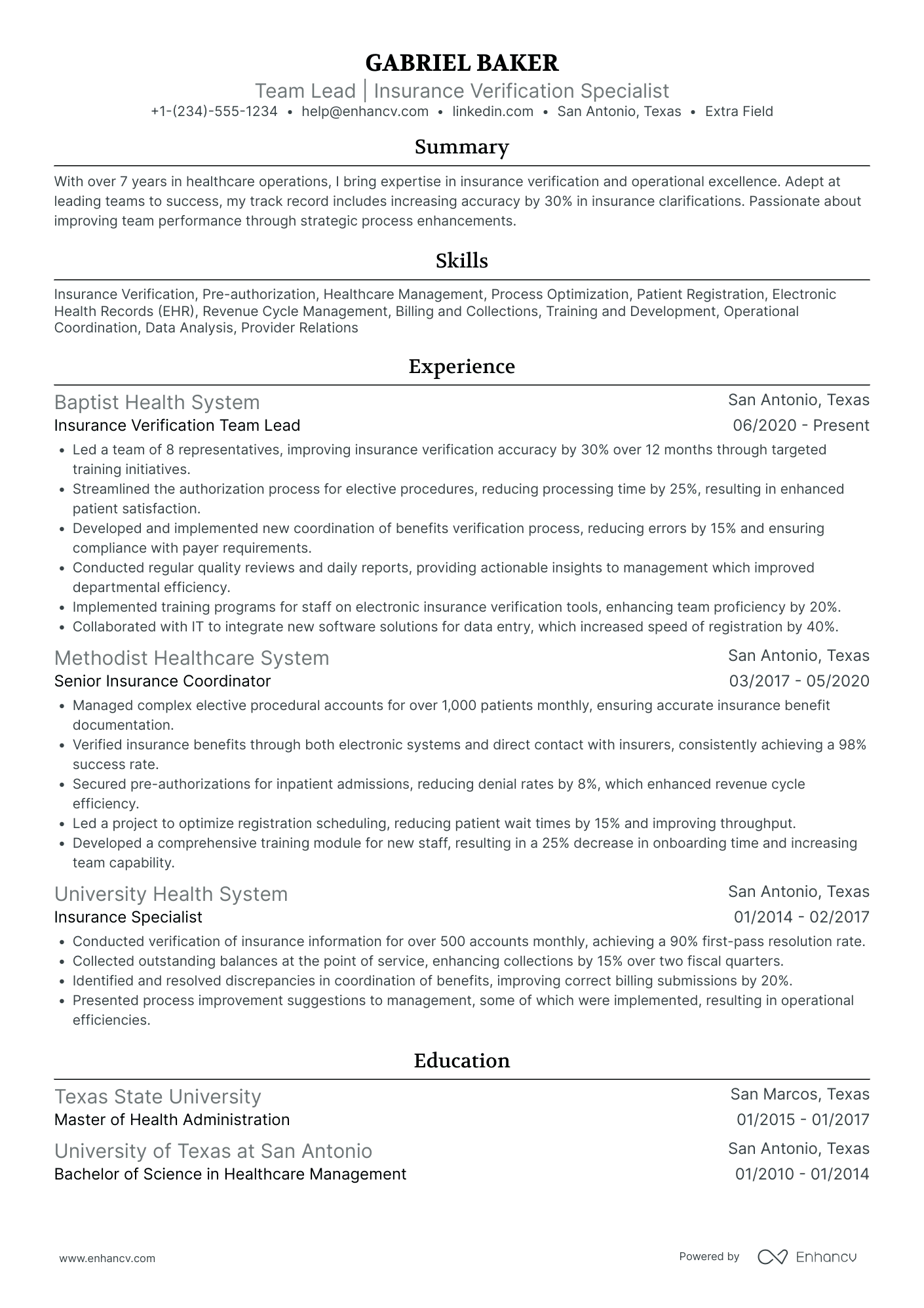 Lead Patient Service Representative Resume Example