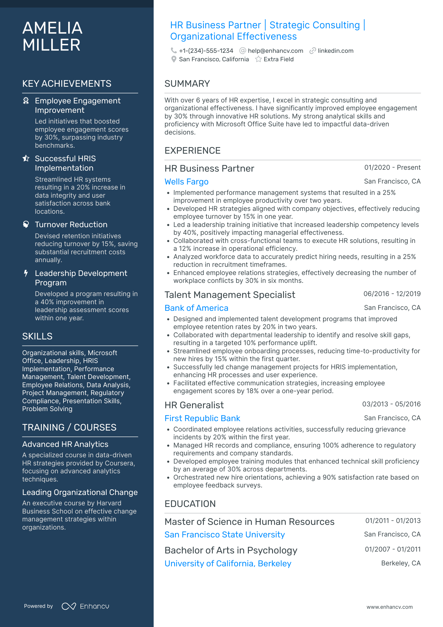 HR Officer Resume Example