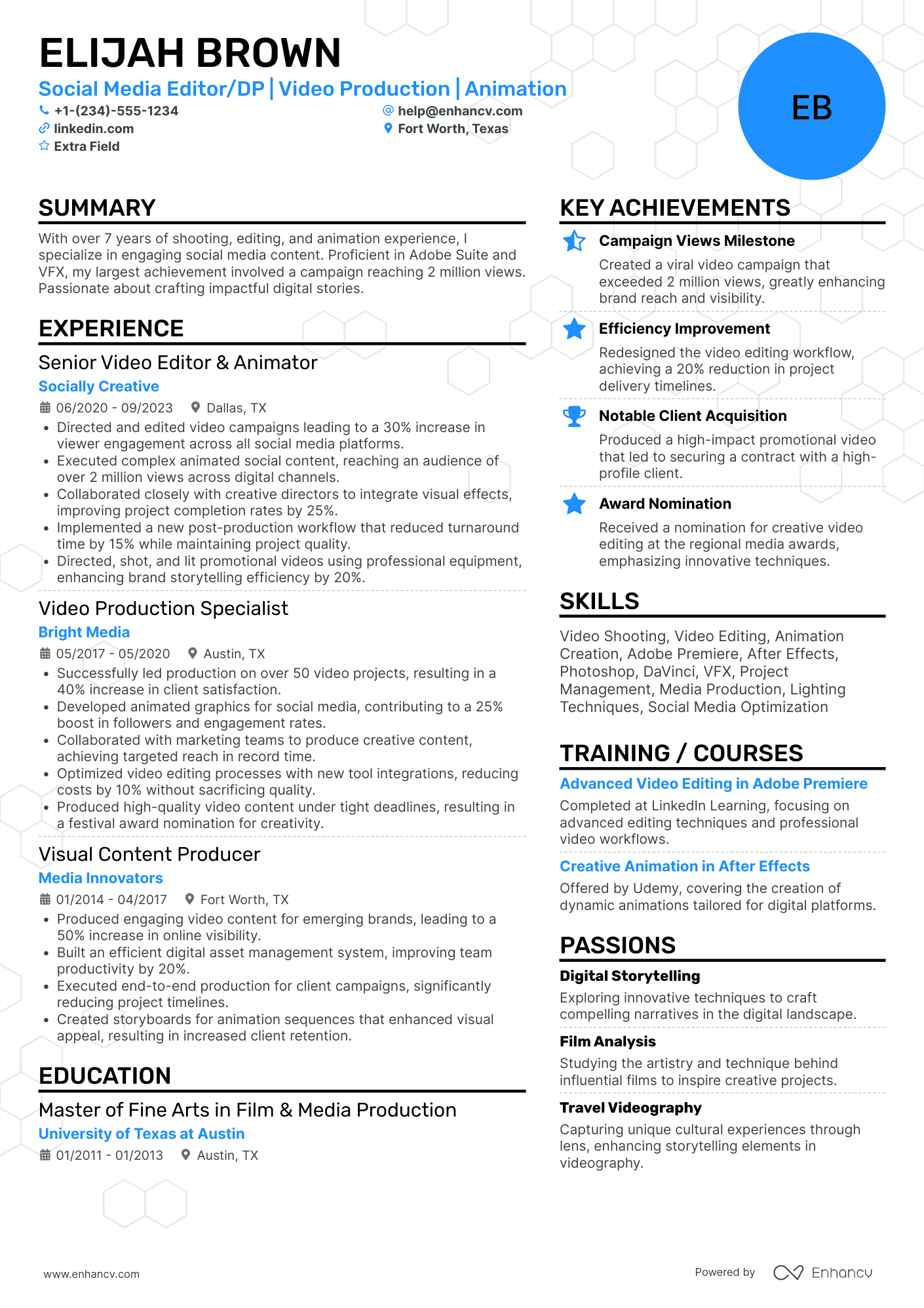 Social Media Editor Resume Example