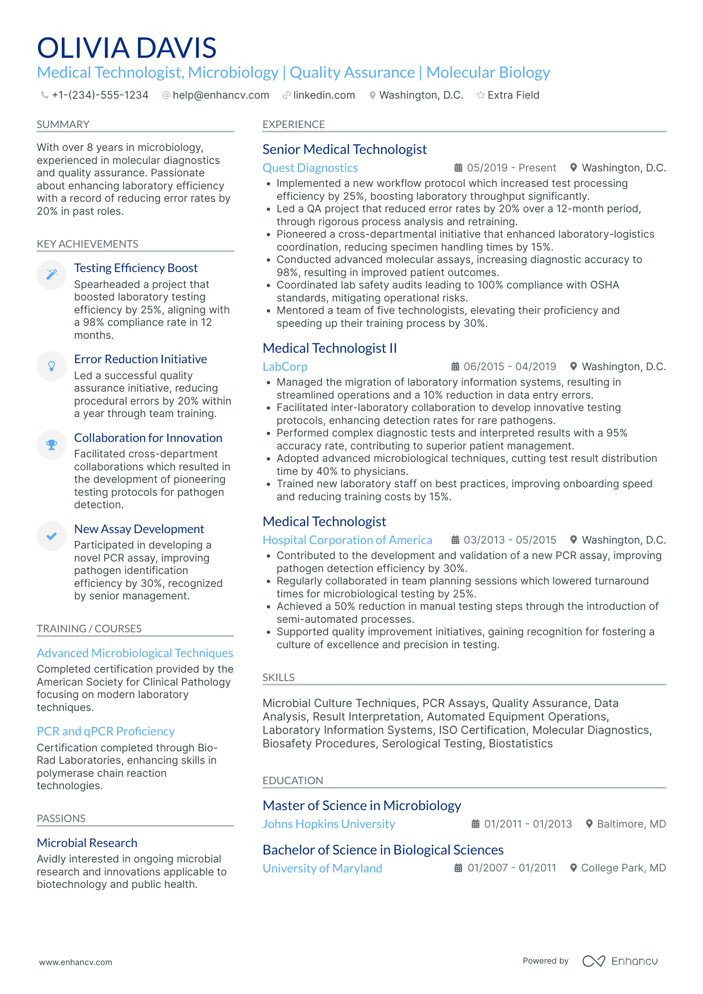 Medical Technologist Microbiology Resume Example