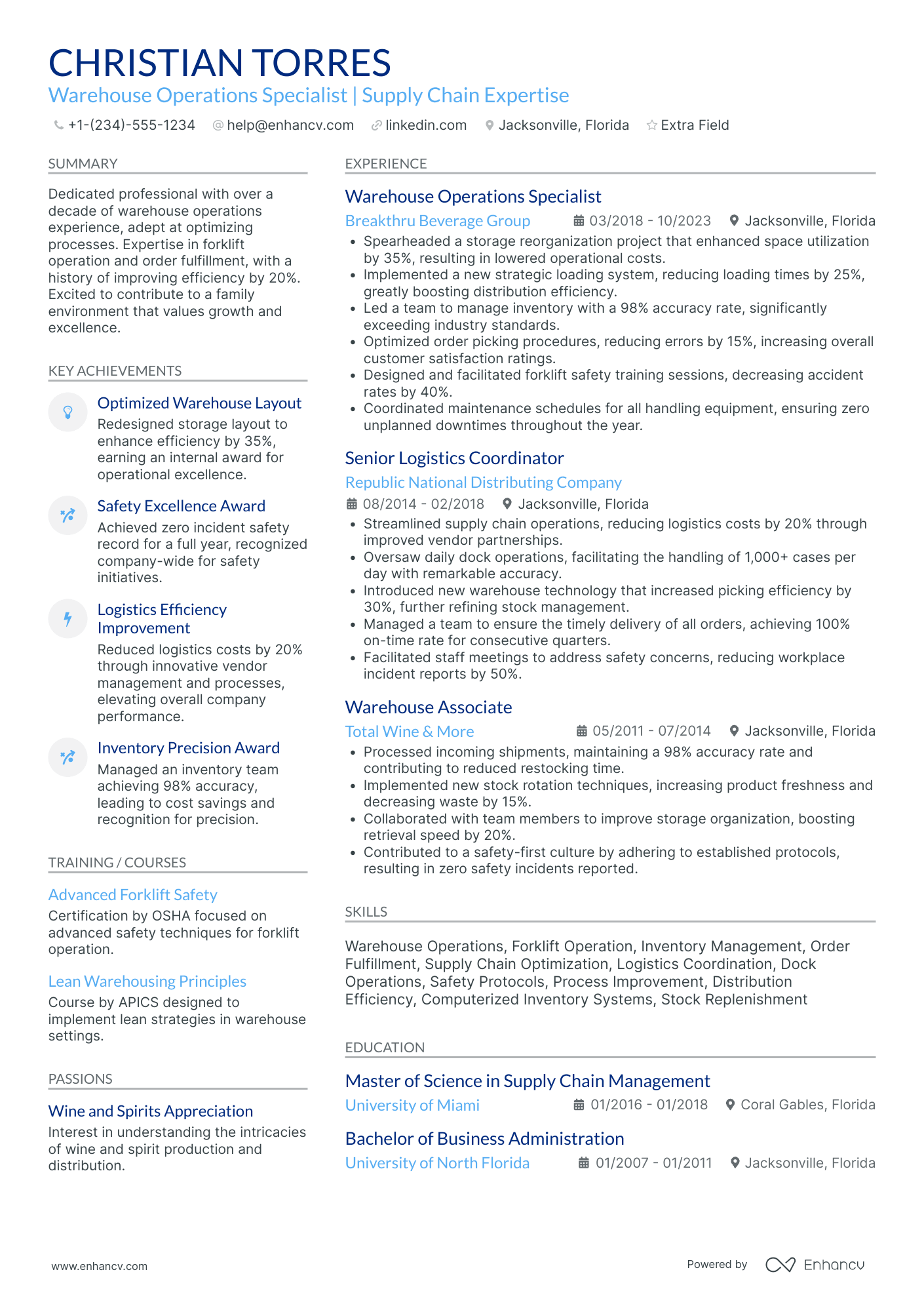 Warehouse Fulfillment Associate Resume Example