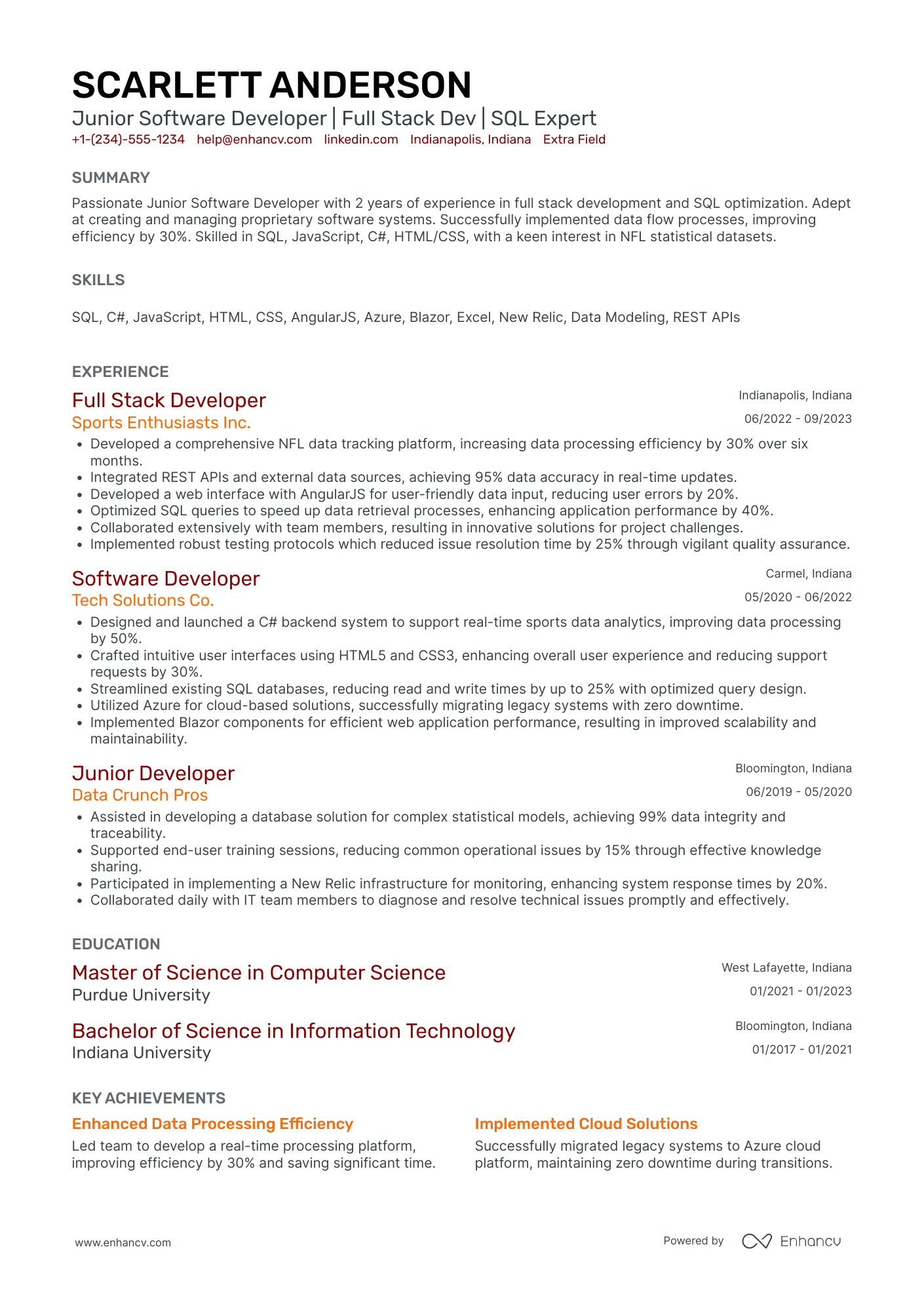 Entry Level Systems Developer Resume Example