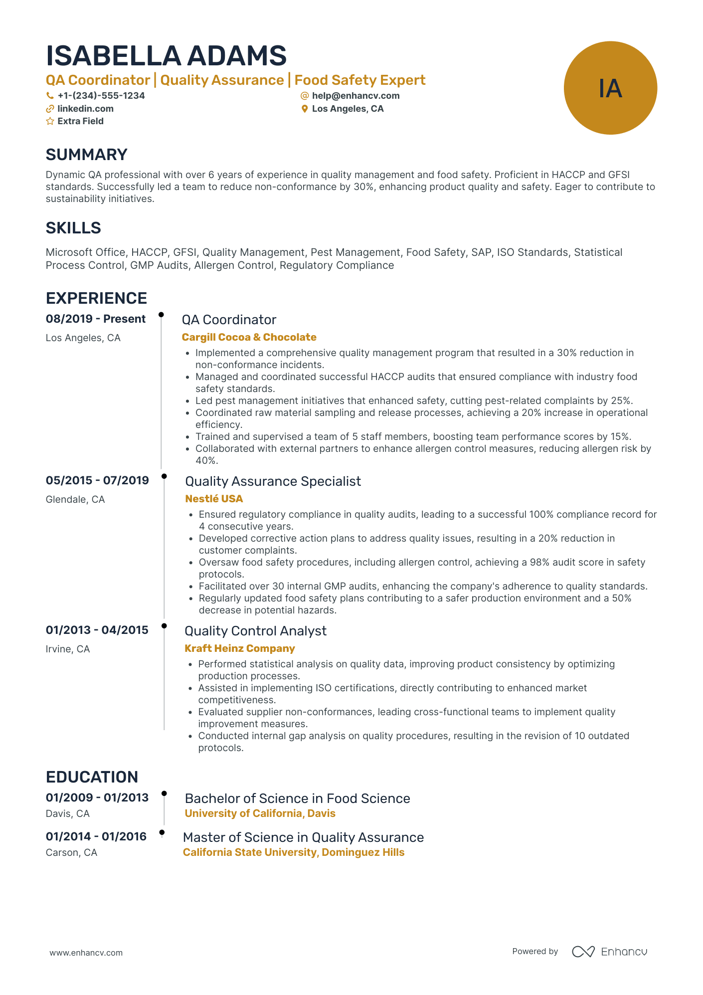 Janitorial Staff Coordinator Resume Example