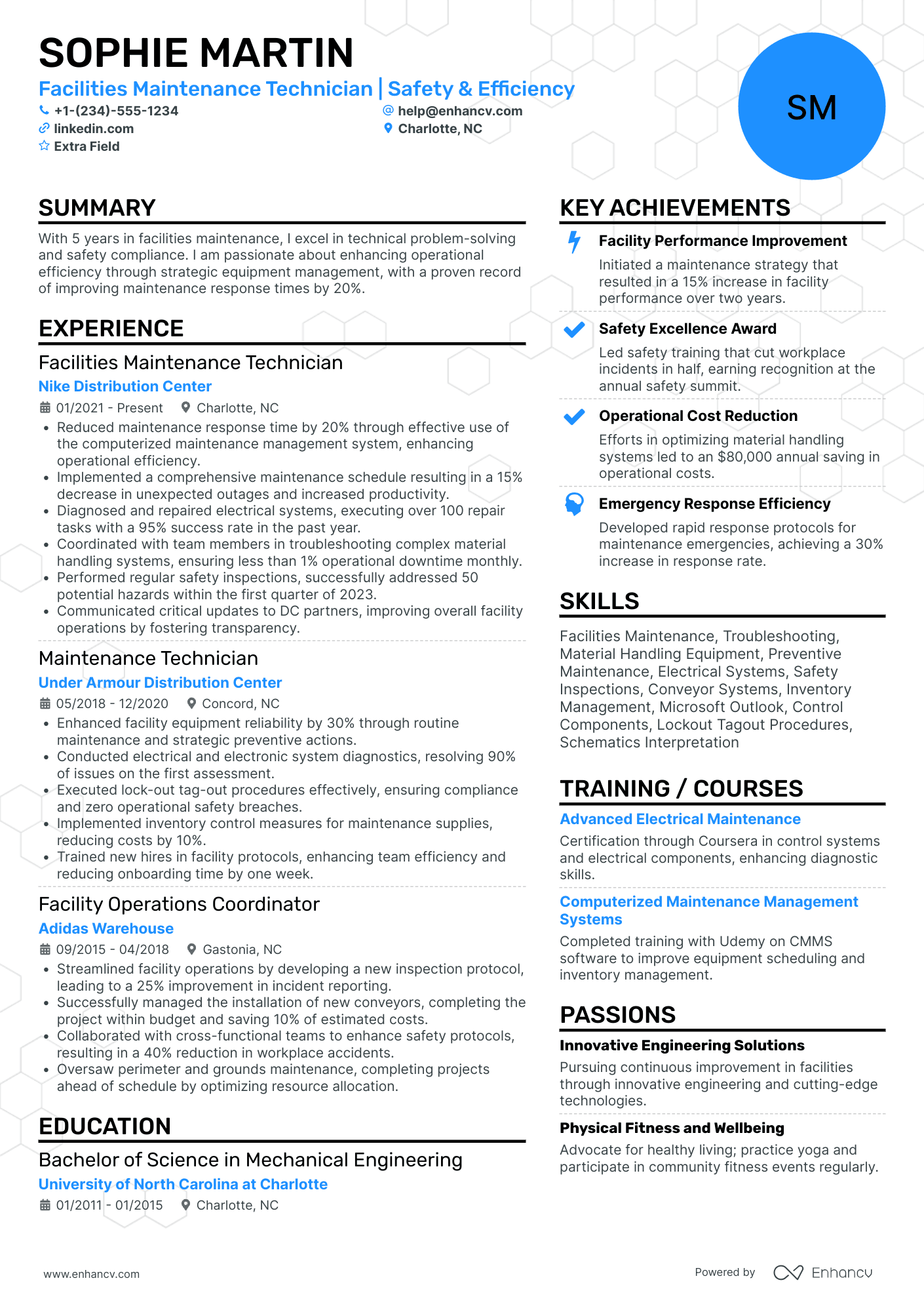 Facilities Maintenance Technician Resume Example