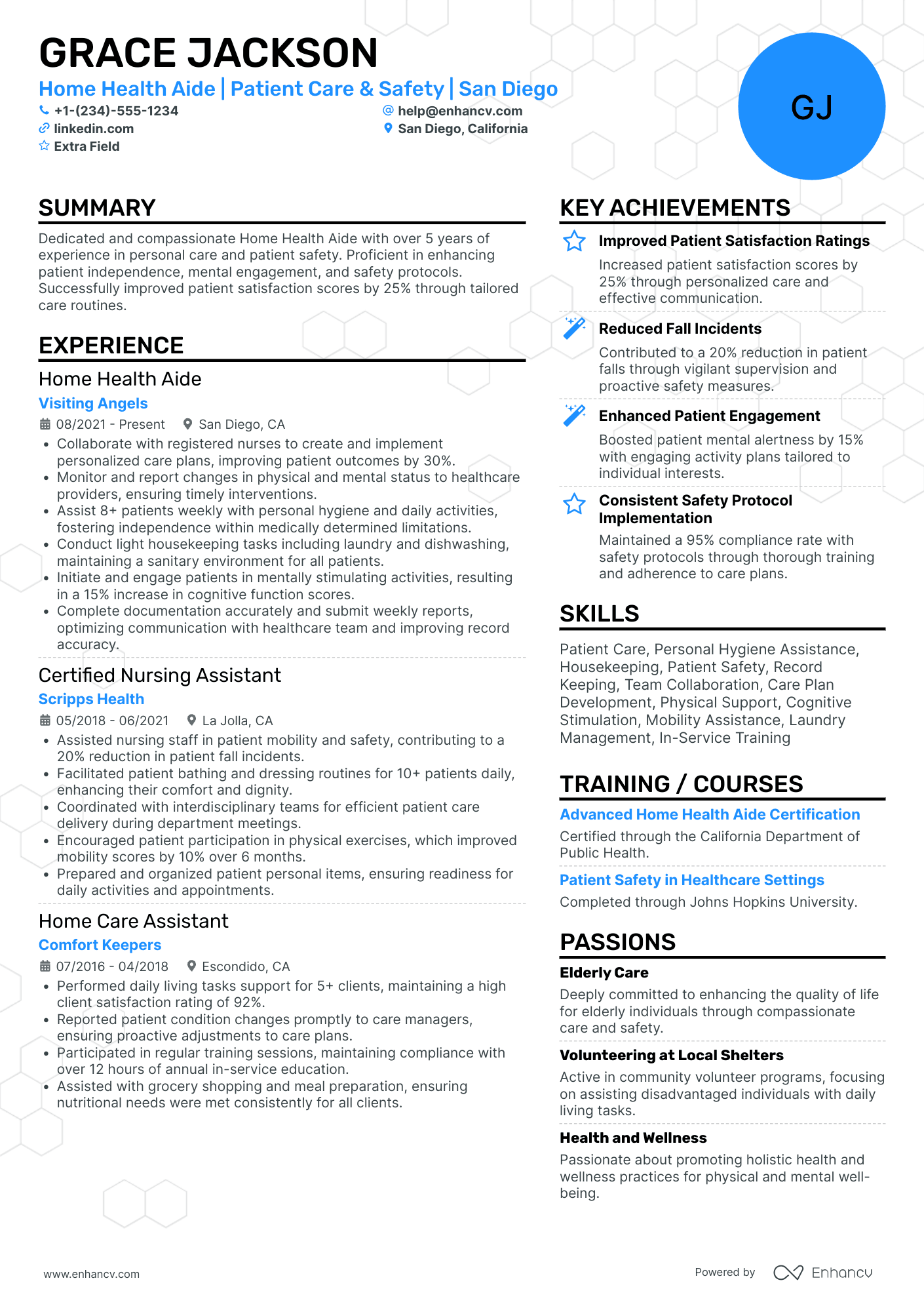 Entry Level Home Health Aide Resume Example