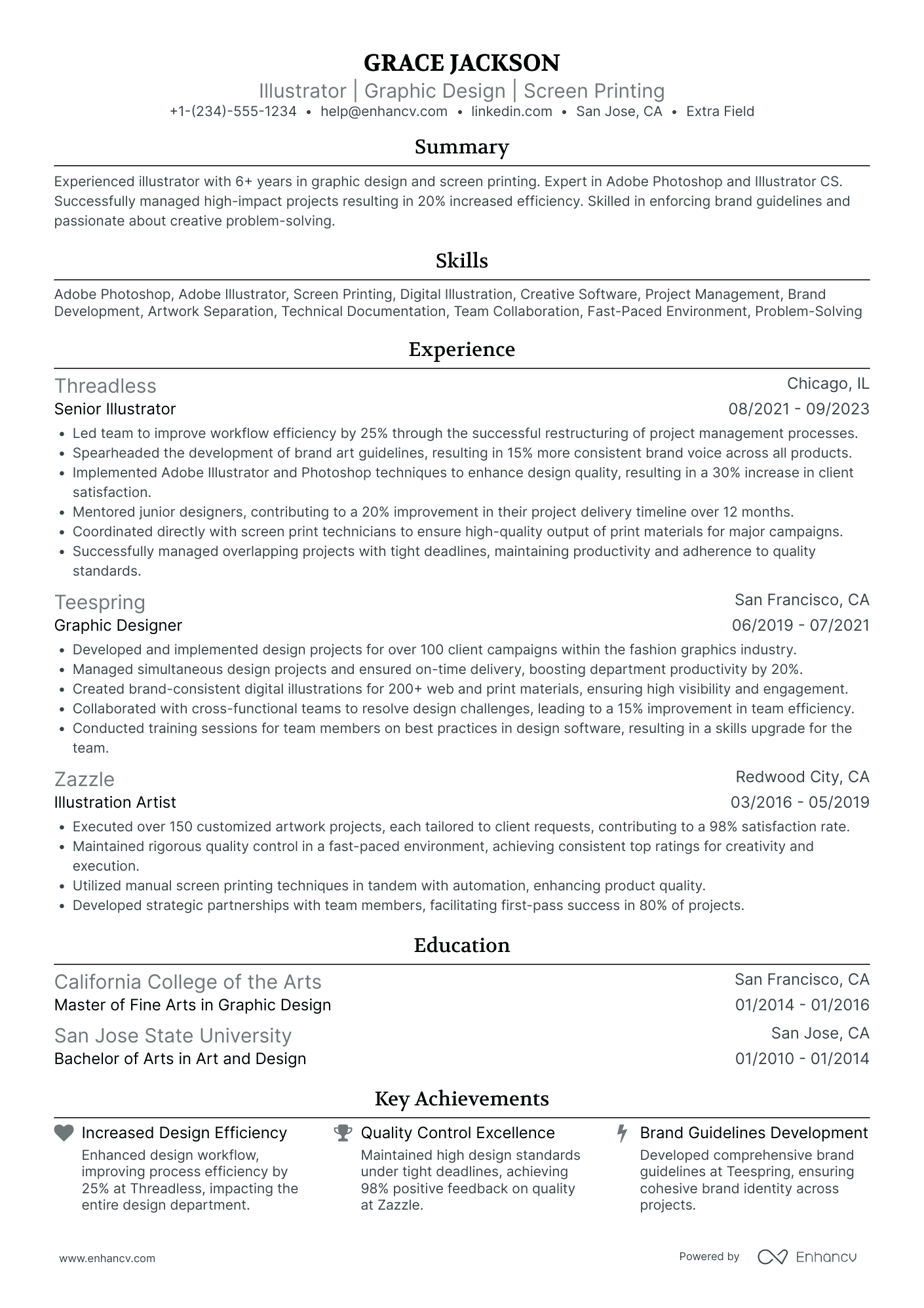 Entry Level Illustrator Resume Example