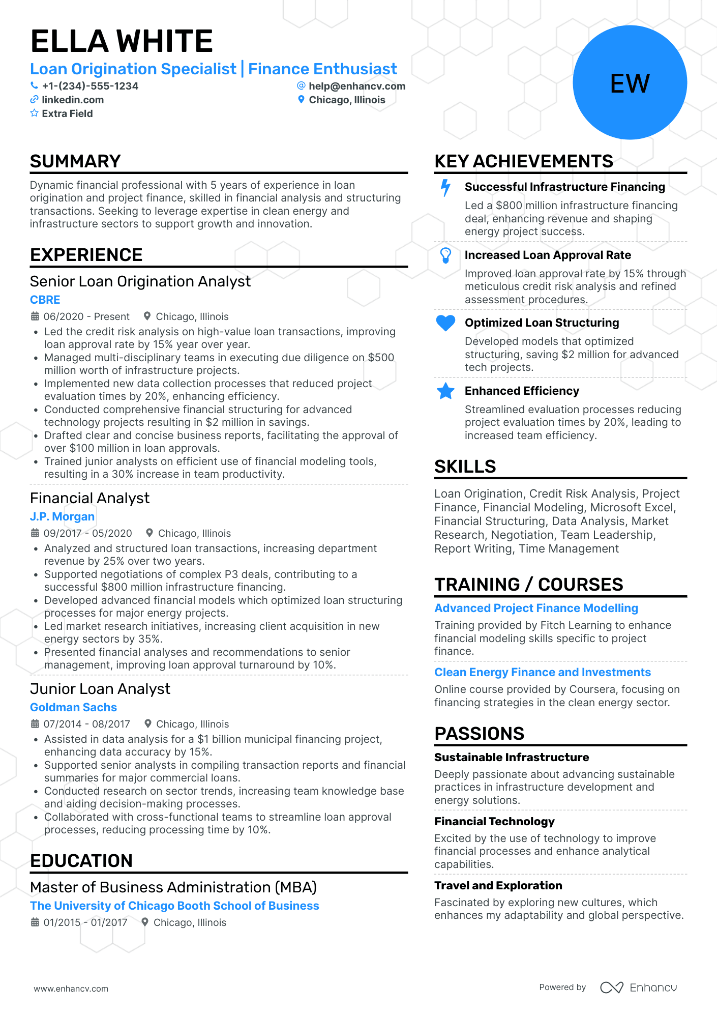 Loan Origination Officer Resume Example