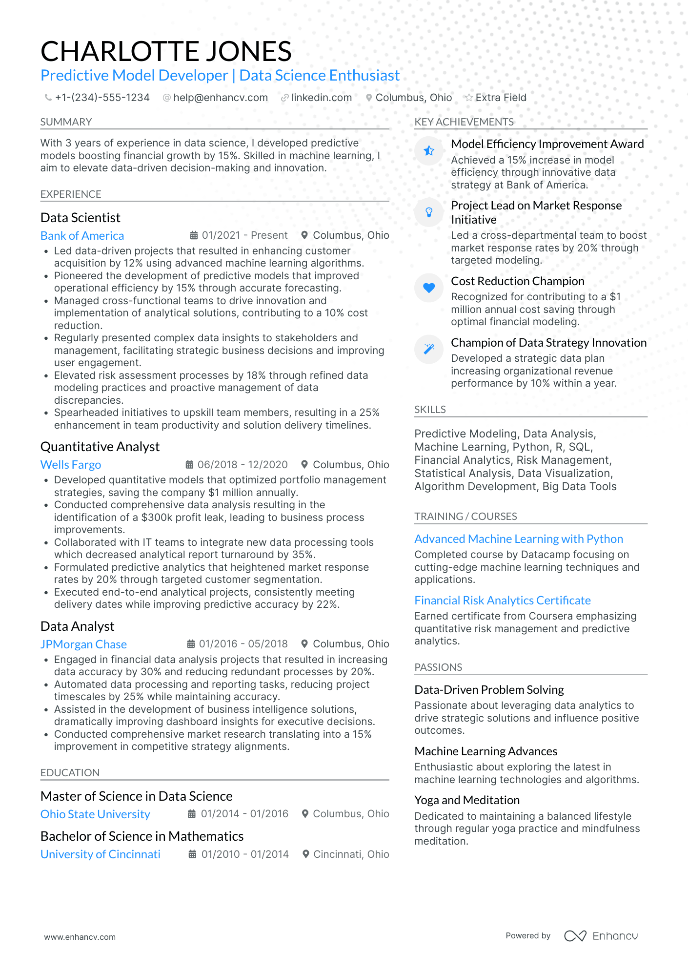 Machine Learning Modeler Resume Example