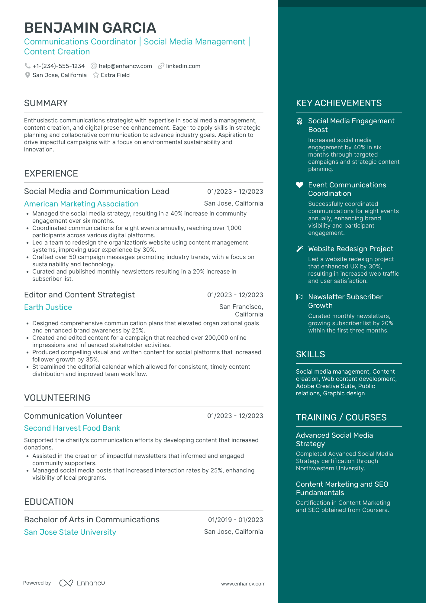 Internal Communications Coordinator Resume Example