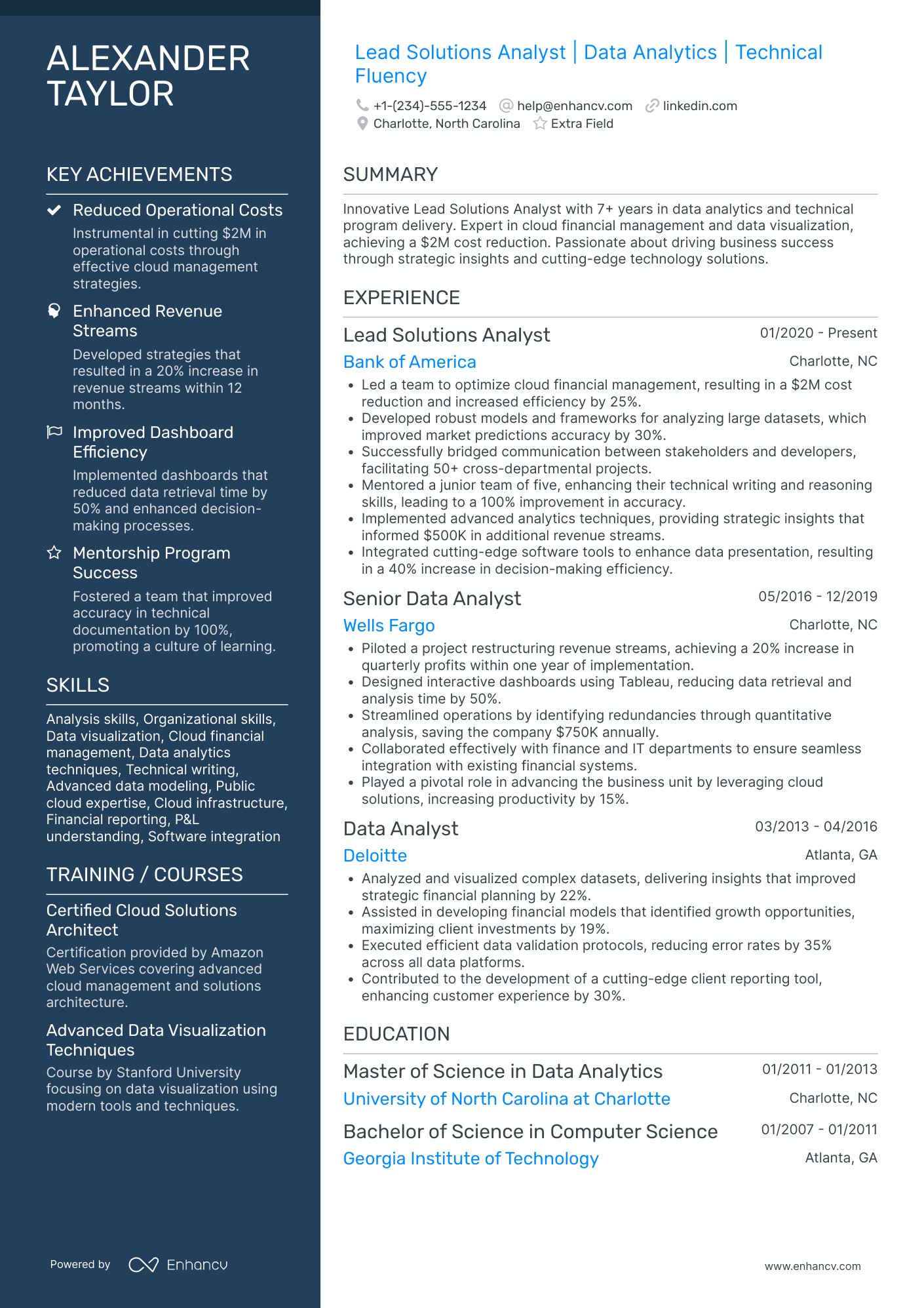 Business Solutions Analyst Resume Example