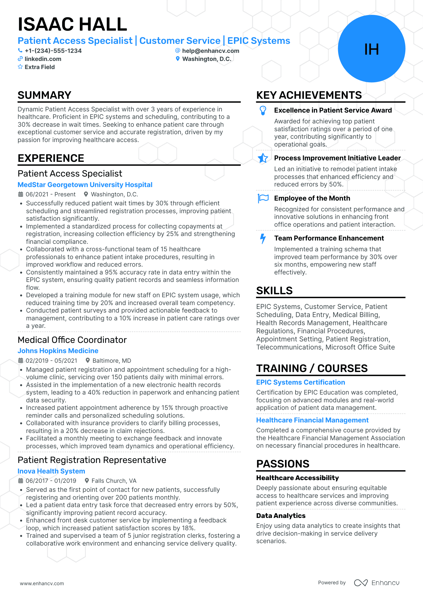 Patient Service Representative Trainee Resume Example