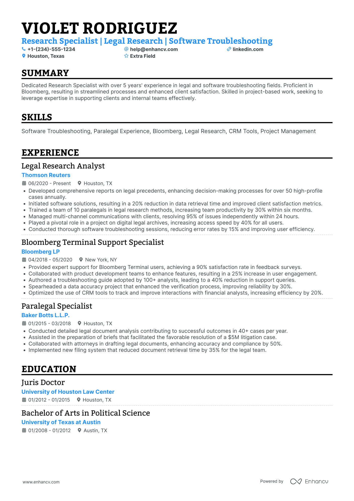 Social Engineering Research Specialist Resume Example