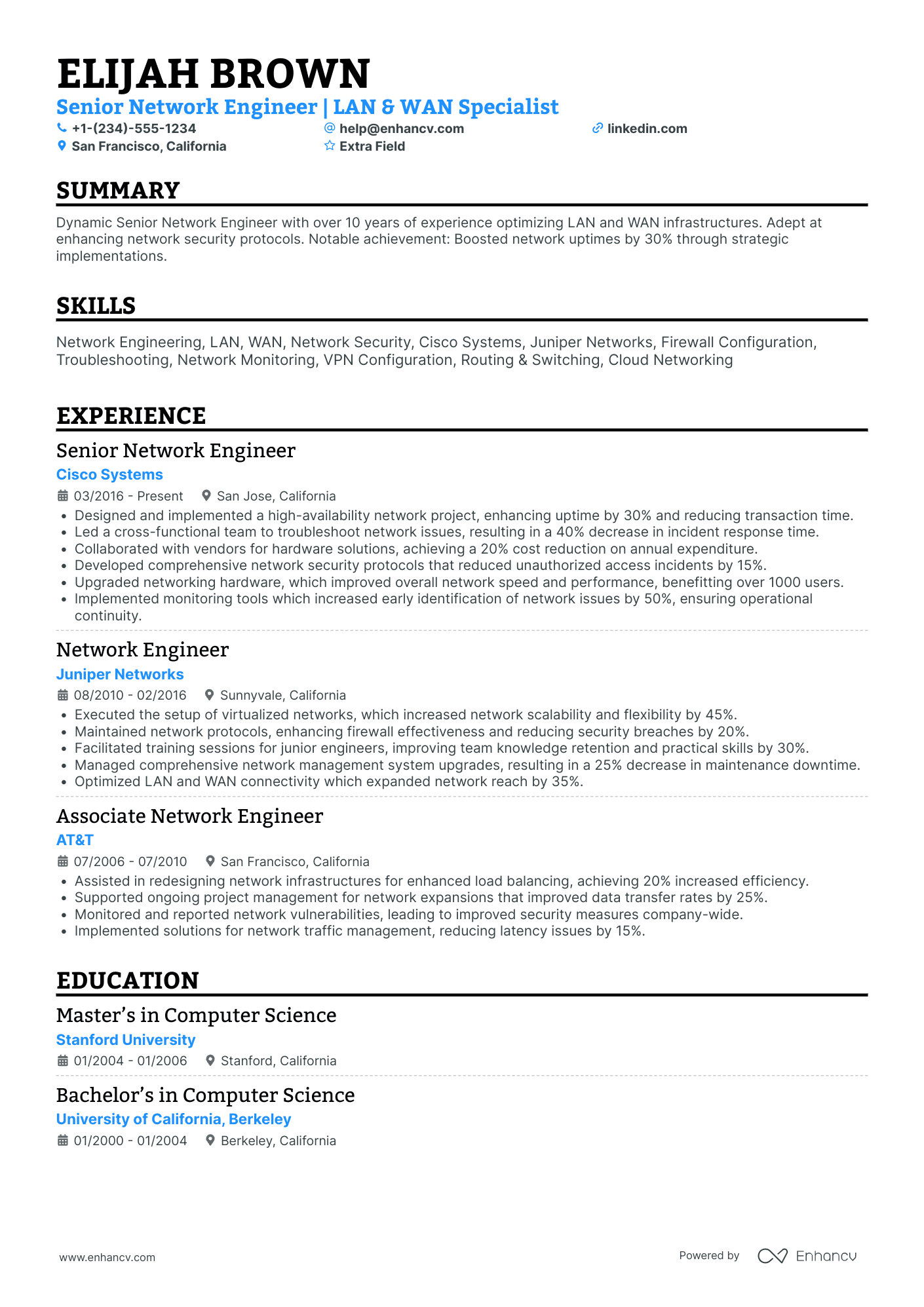 Entry Level Network Security Engineer Resume Example