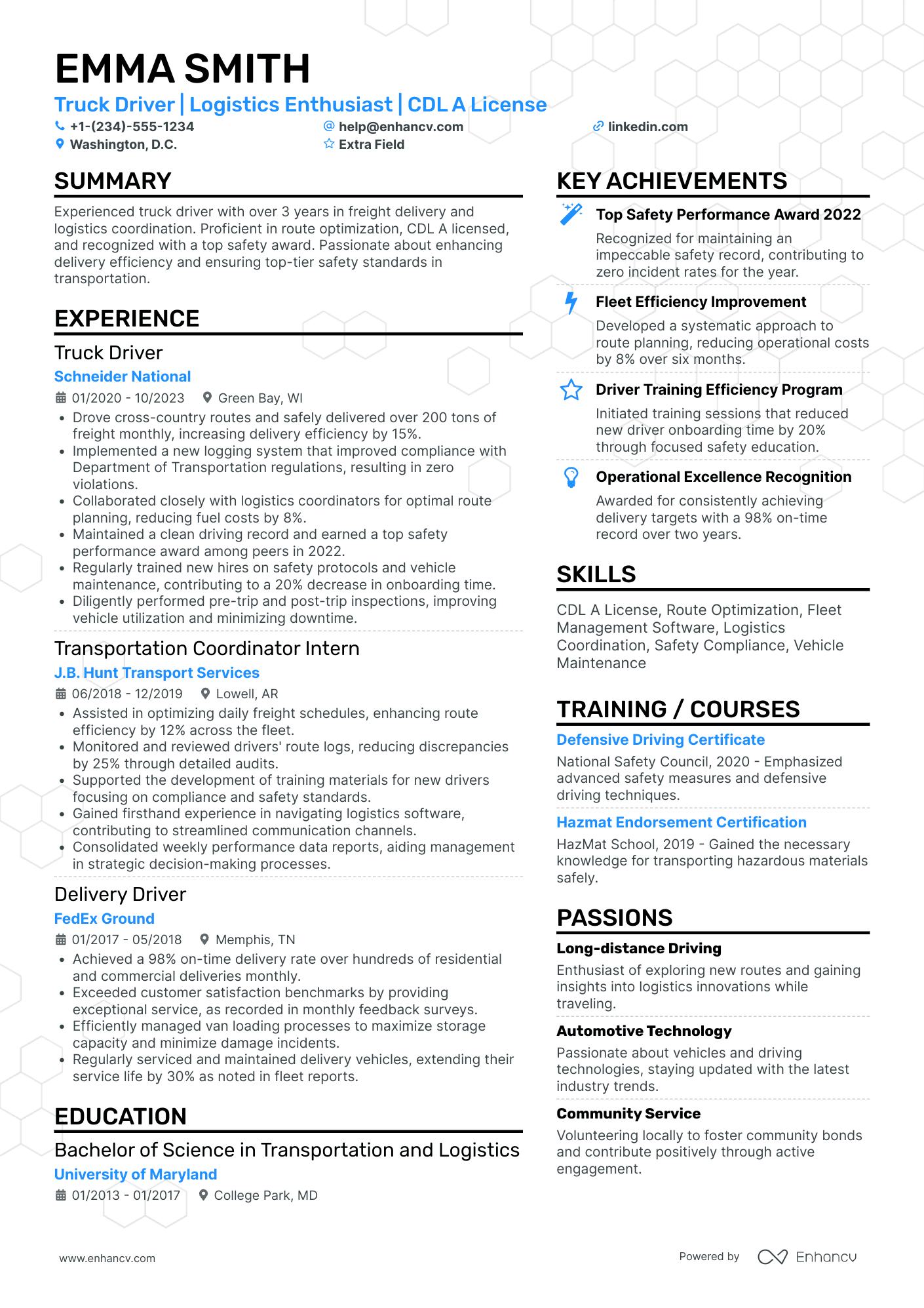 Junior Uber Driver Resume Example