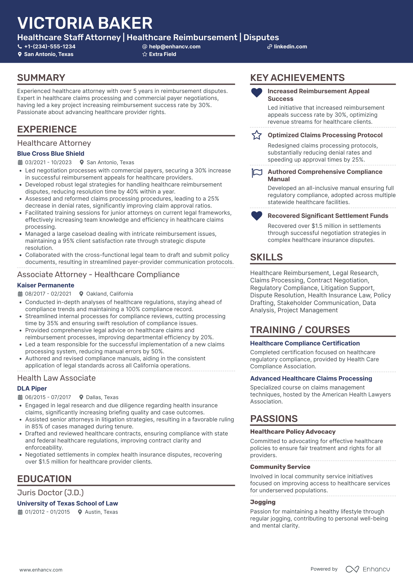 Healthcare Lawyer Resume Example