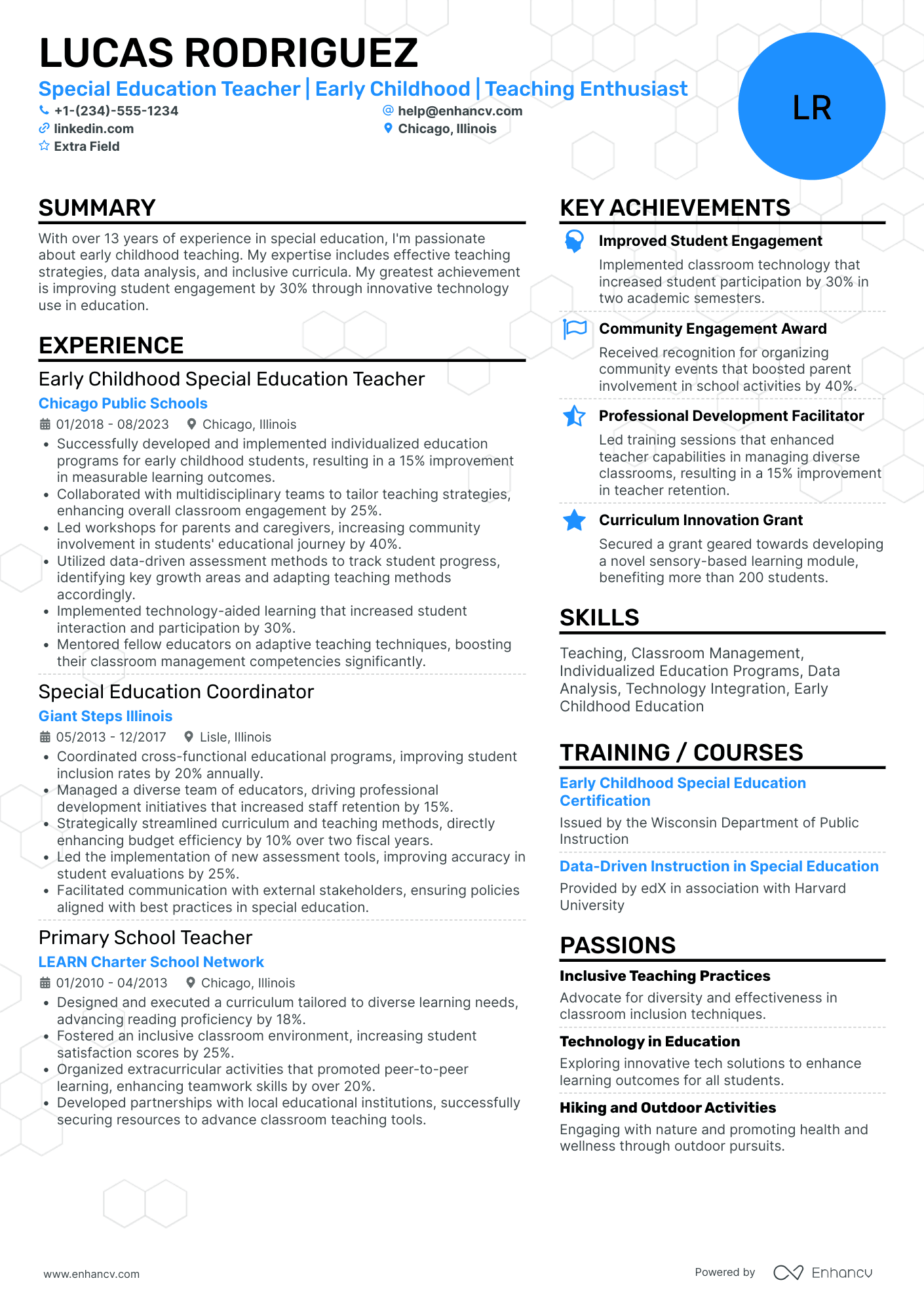 Early Childhood Special Education Teacher Resume Example