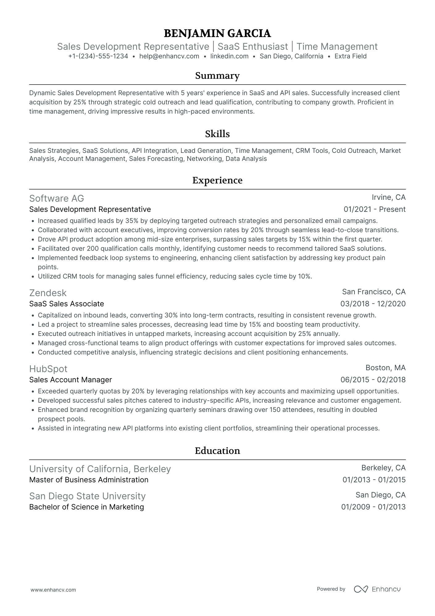 Work from Home Sales Representative Resume Example