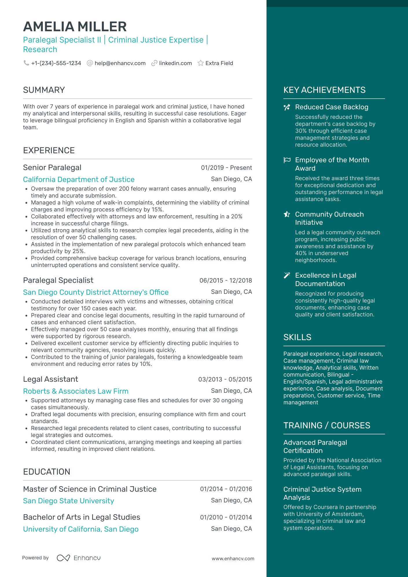 Paralegal Analyst Resume Example