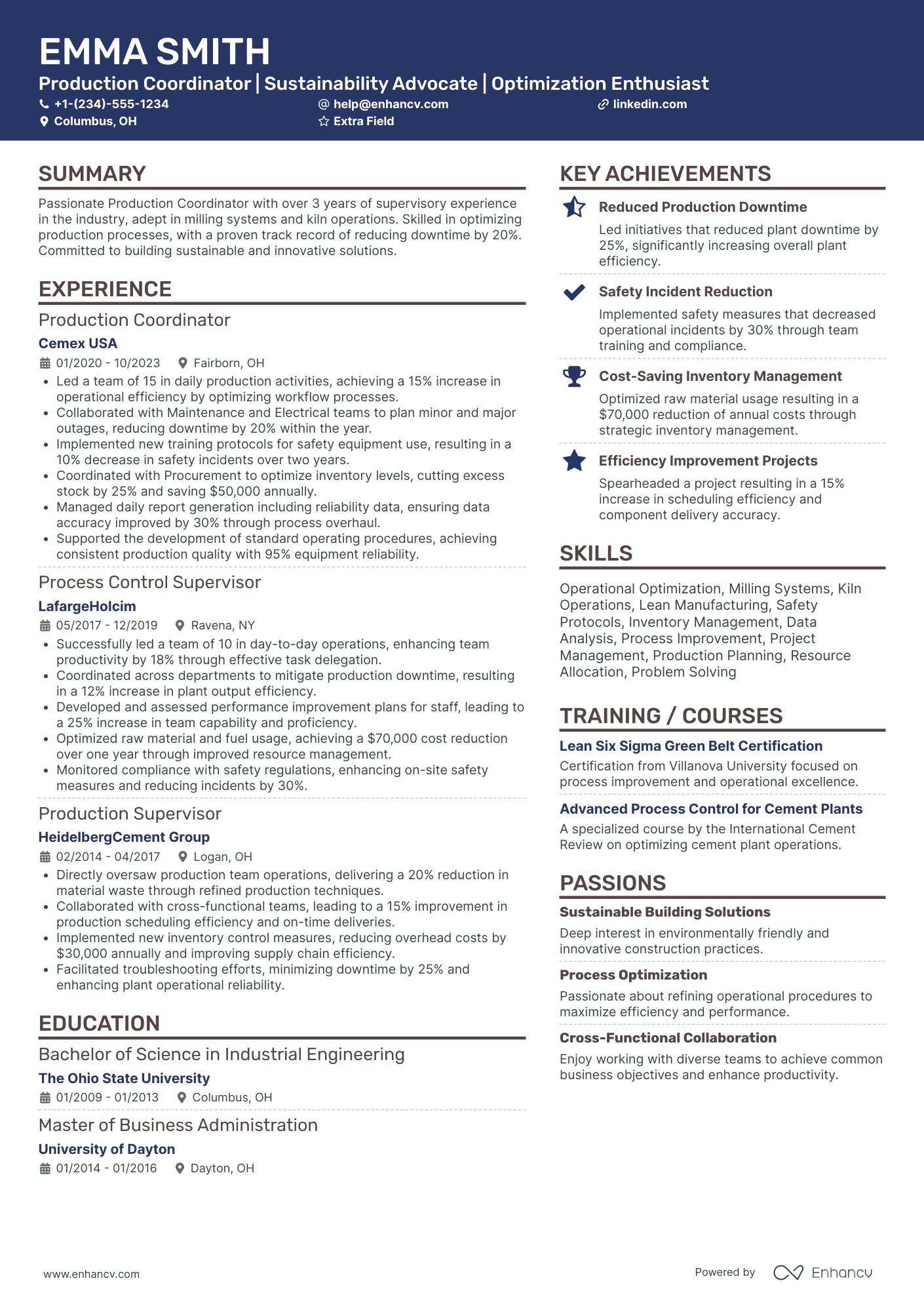 Television Production Coordinator Resume Example