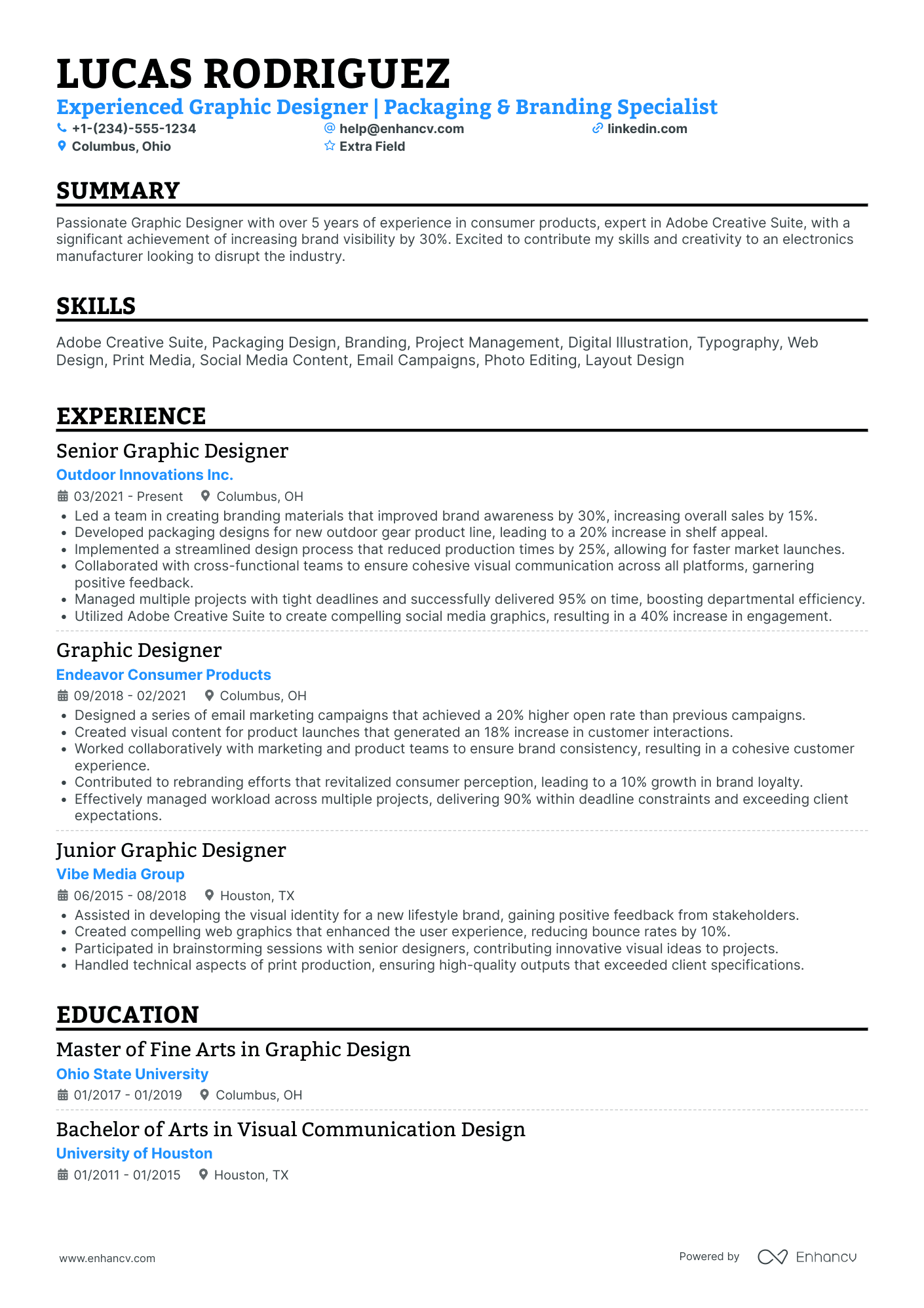 Work from Home Graphic Designer Resume Example