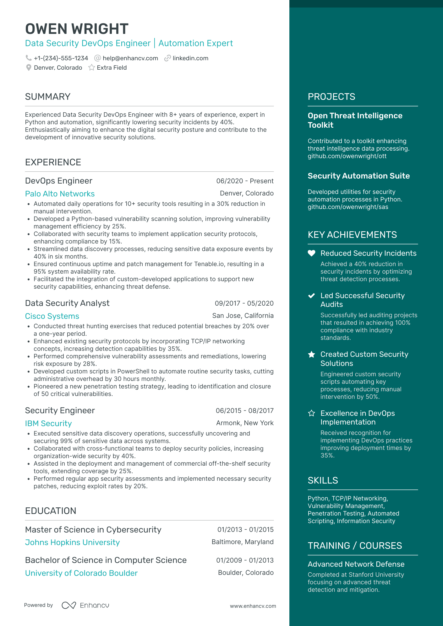 Devops Data Engineer Resume Example