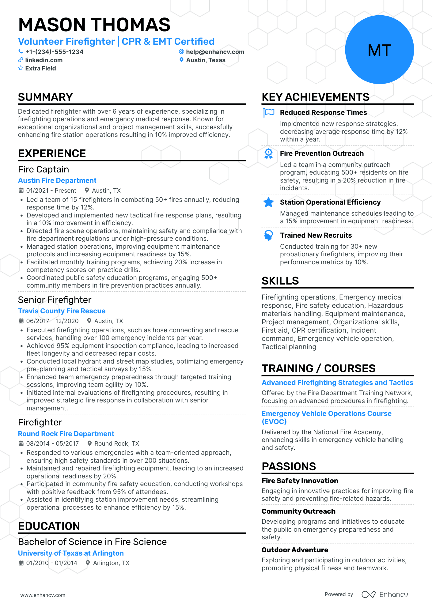 Probationary Firefighter Resume Example