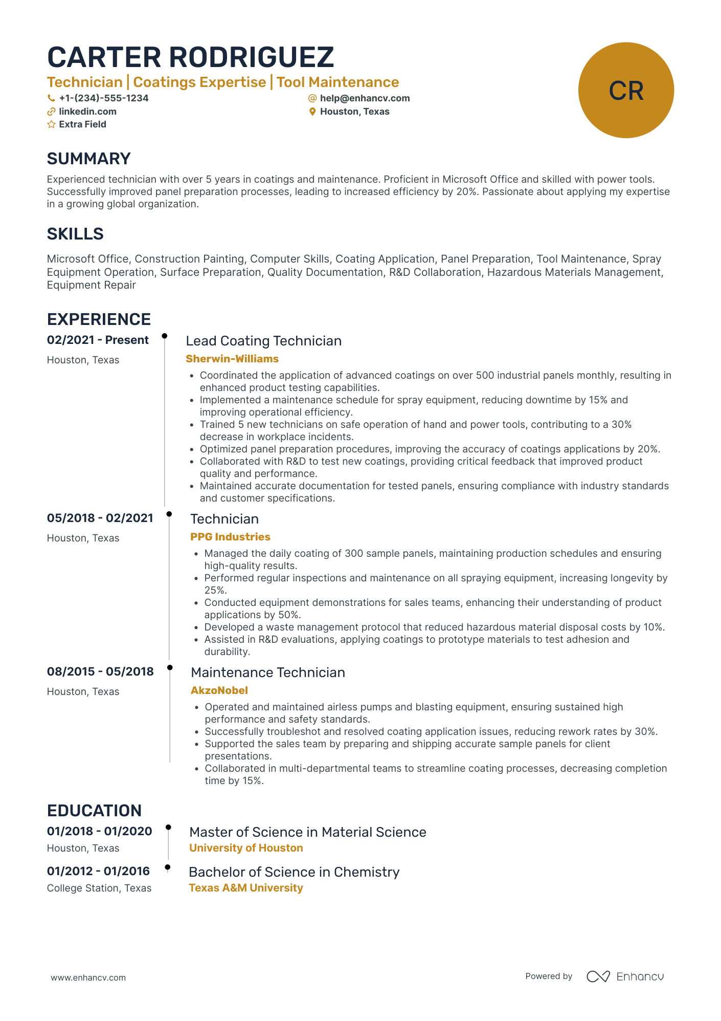 Welder Technician Resume Example