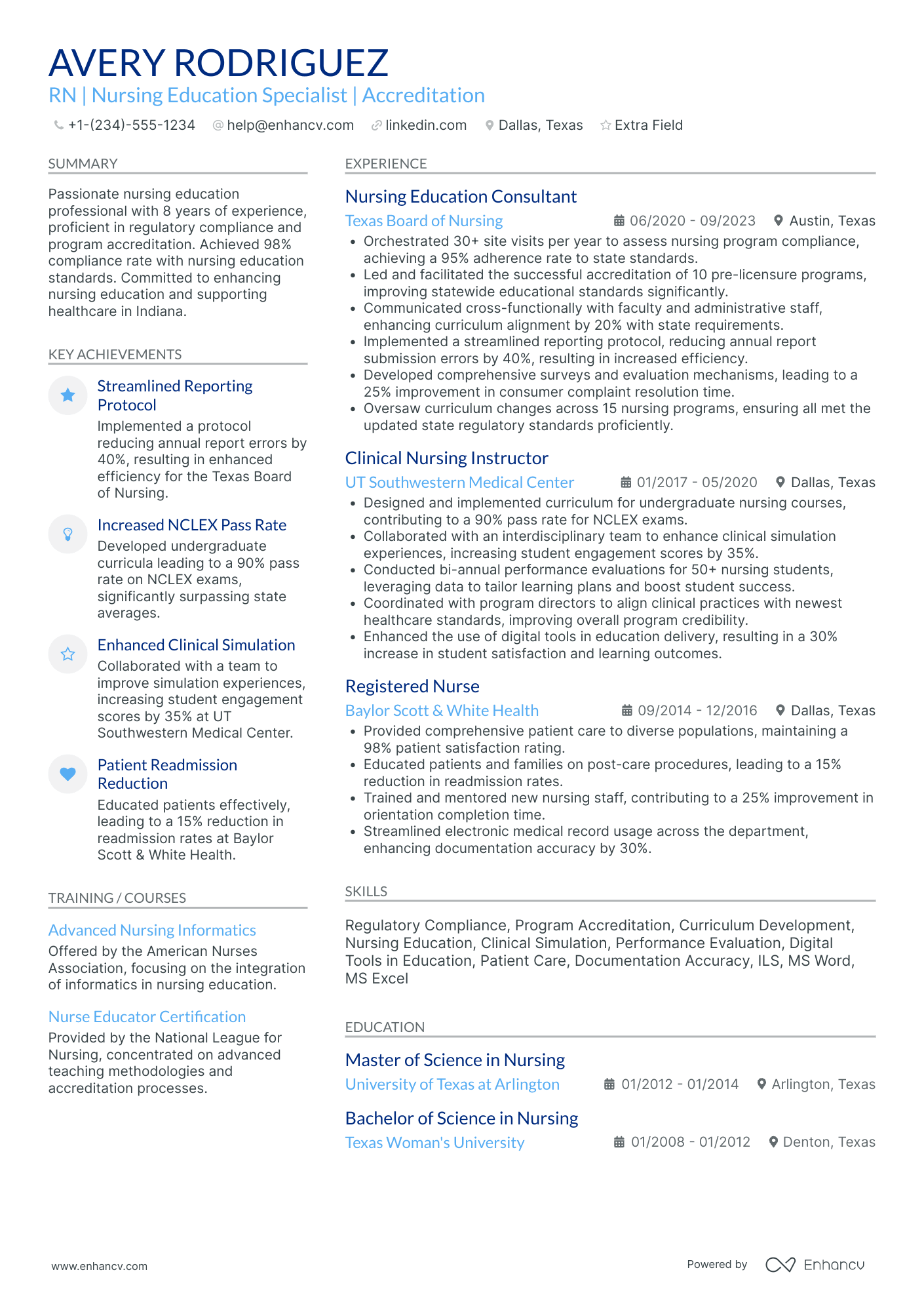 Travel Nurse Director Resume Example