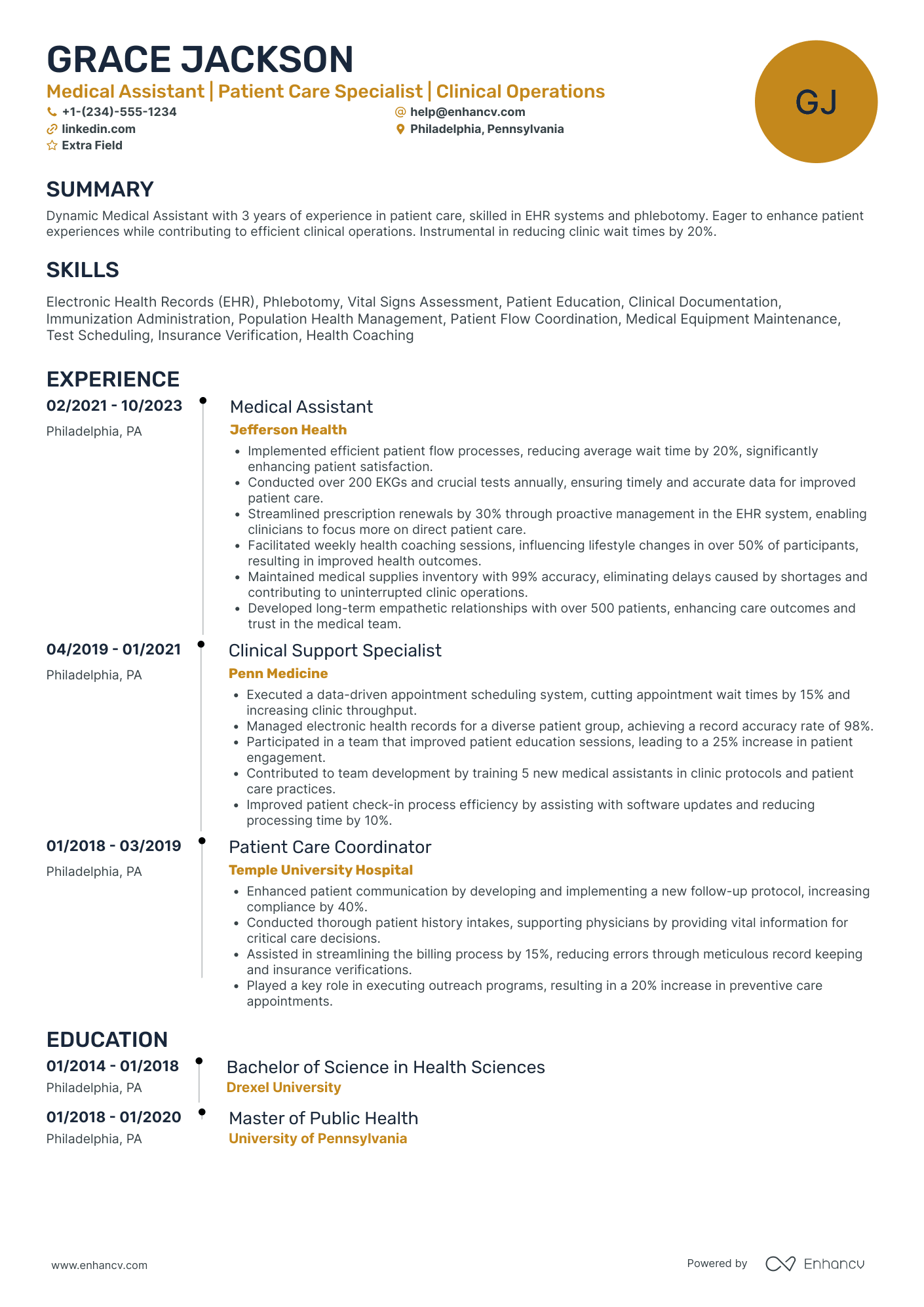 Medical Scribe Manager Resume Example