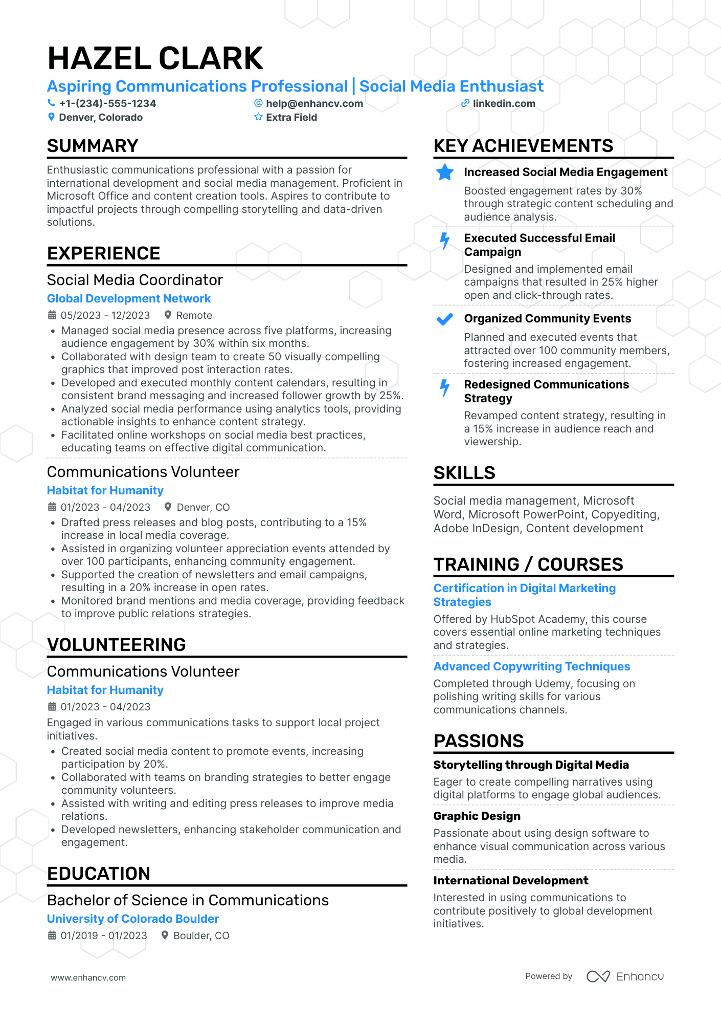 Internal Communications Associate Resume Example