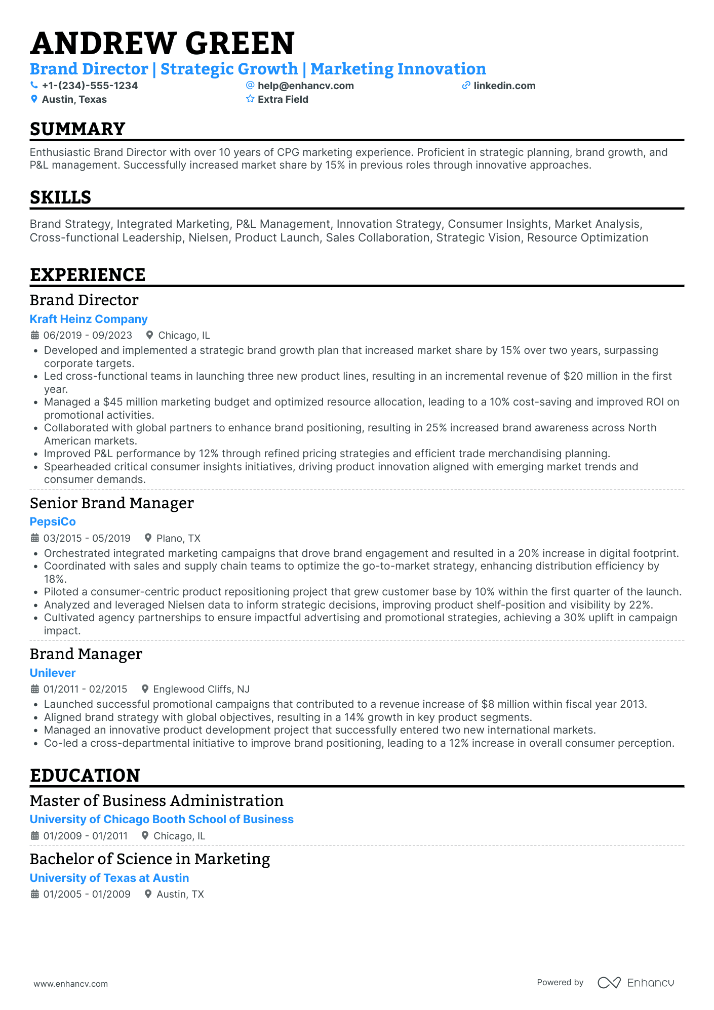 Advertising Brand Strategist Resume Example