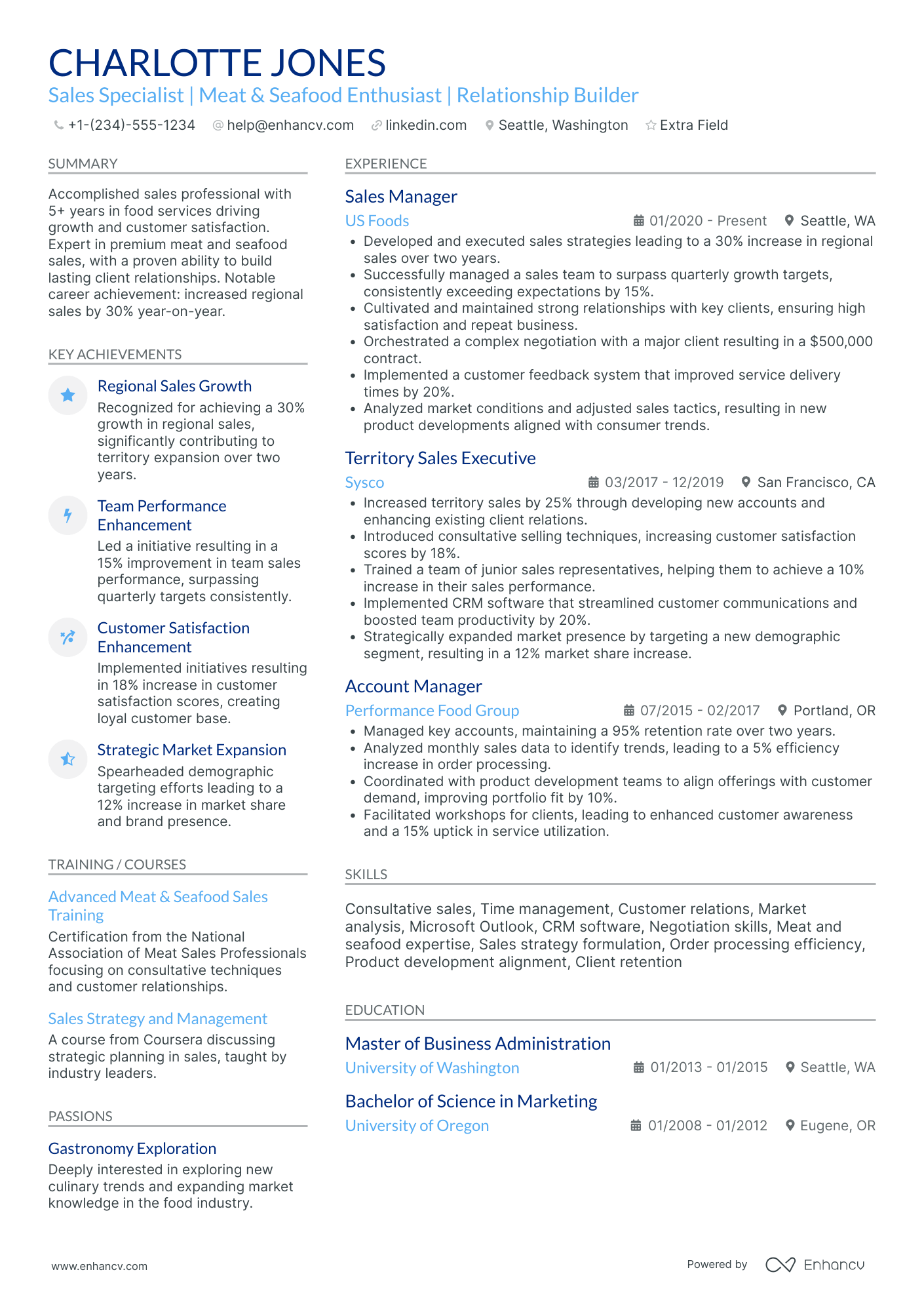 Culinary Consultant Resume Example