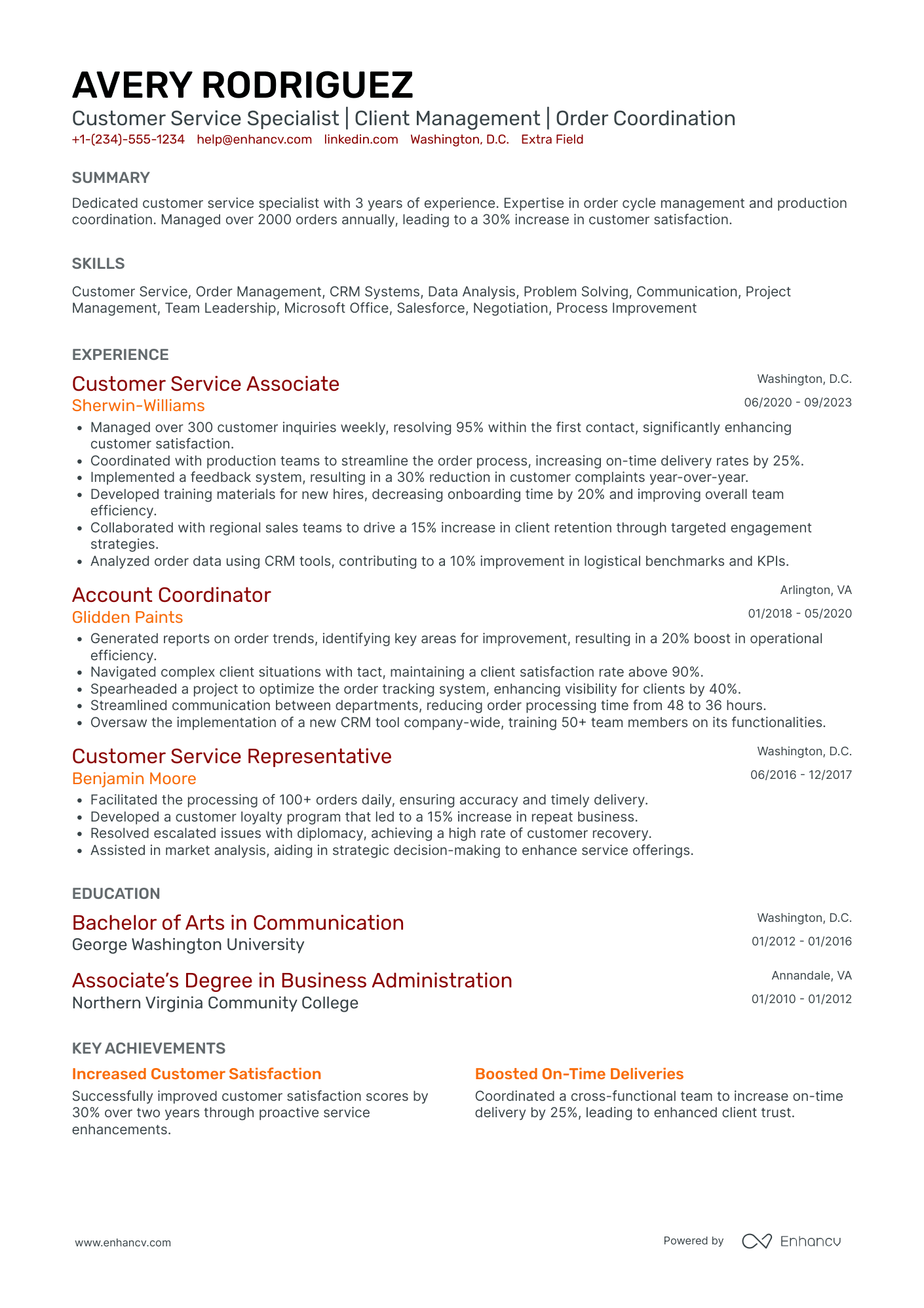 Work from Home Customer Service Representative Resume Example