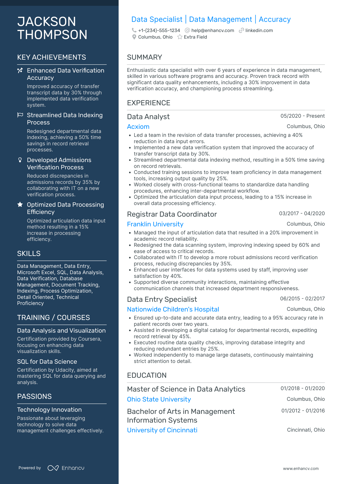 Bilingual Data Entry Clerk Resume Example