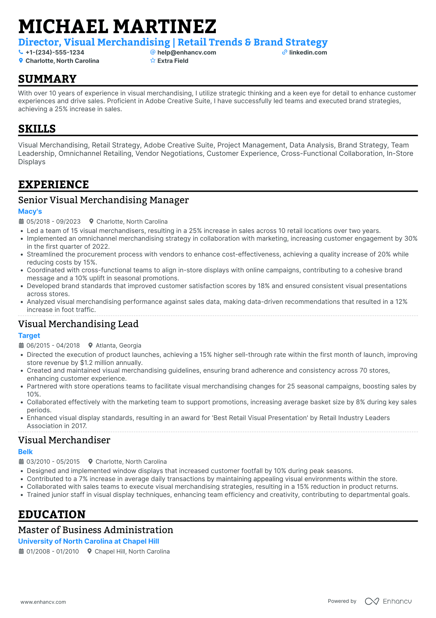 Musician Director Resume Example