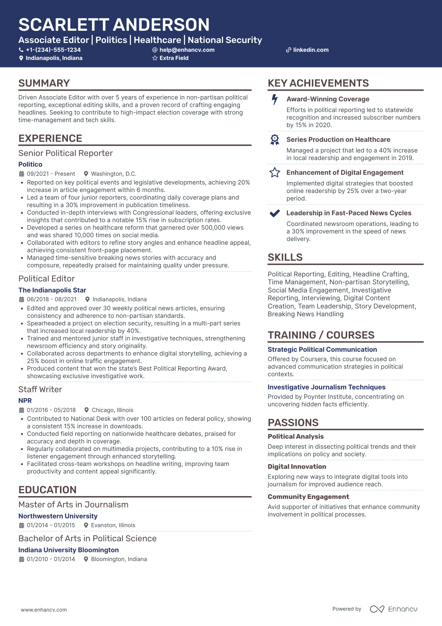 Associate Editor Resume Example