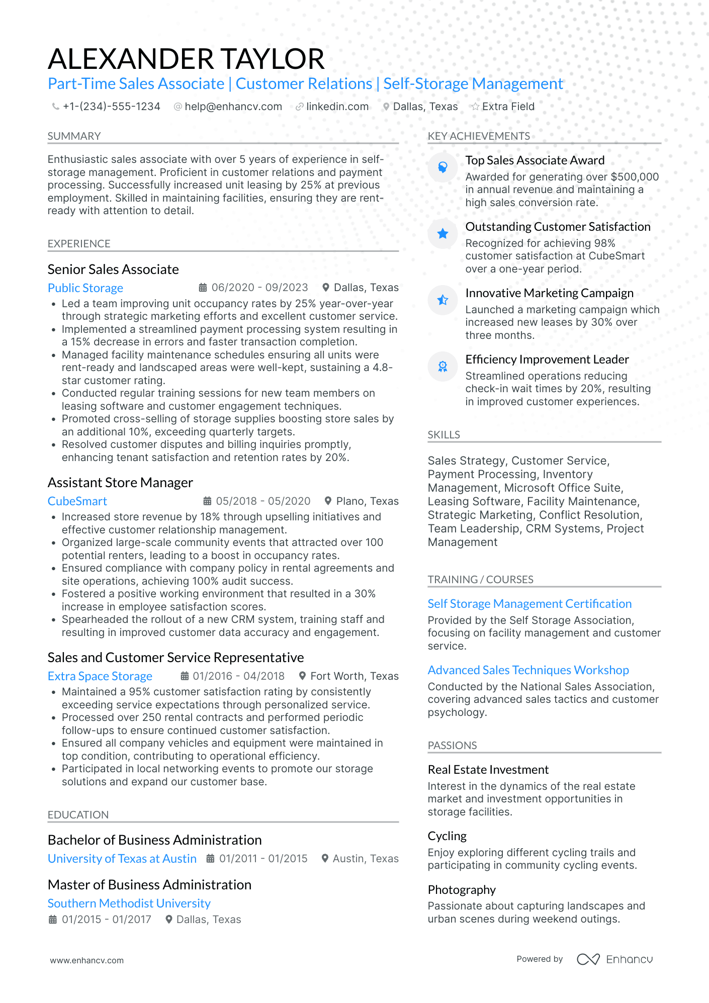 Entry Level Sales Associate Resume Example