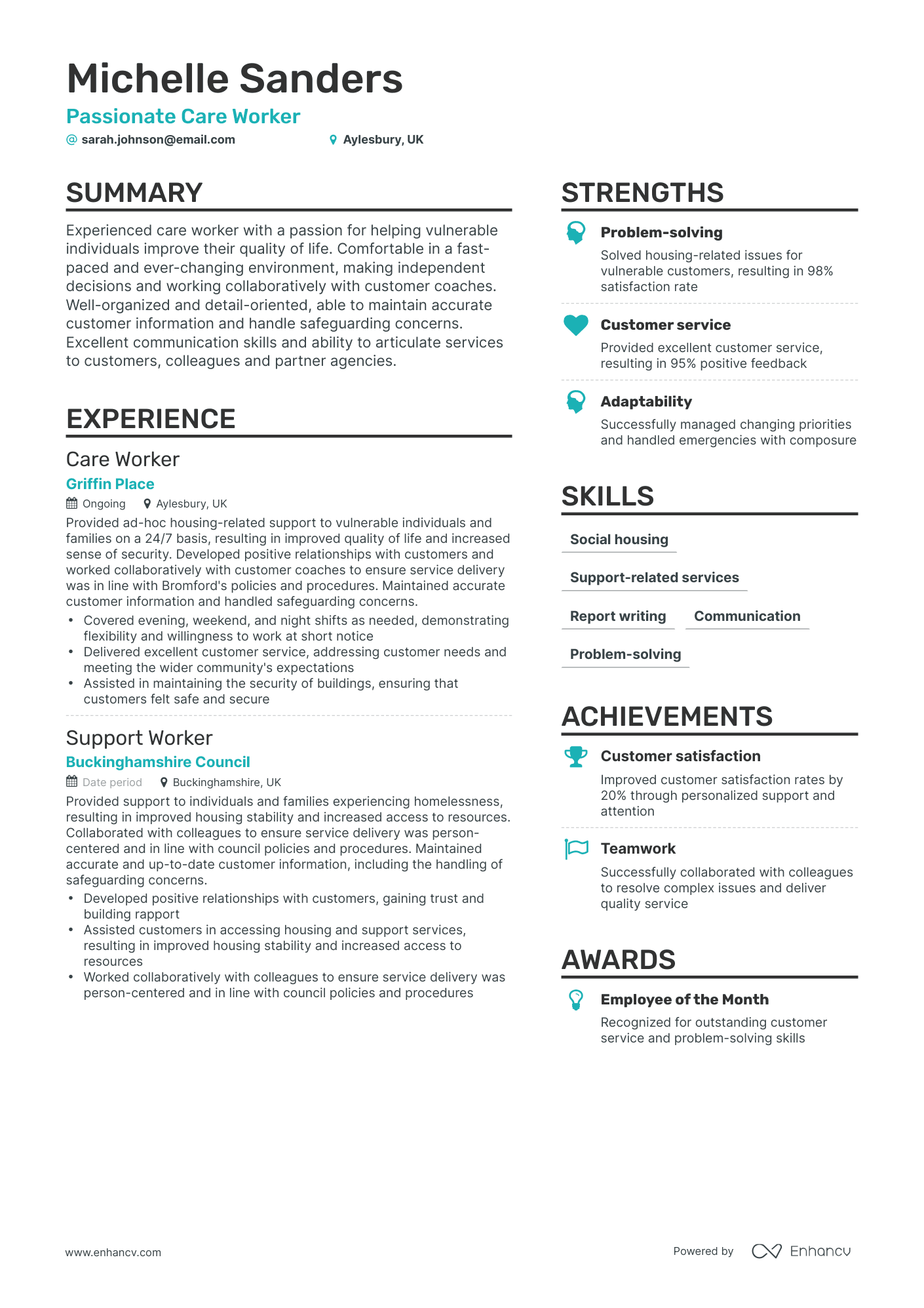 11 Caregiver Resume Examples & Guide for 2023