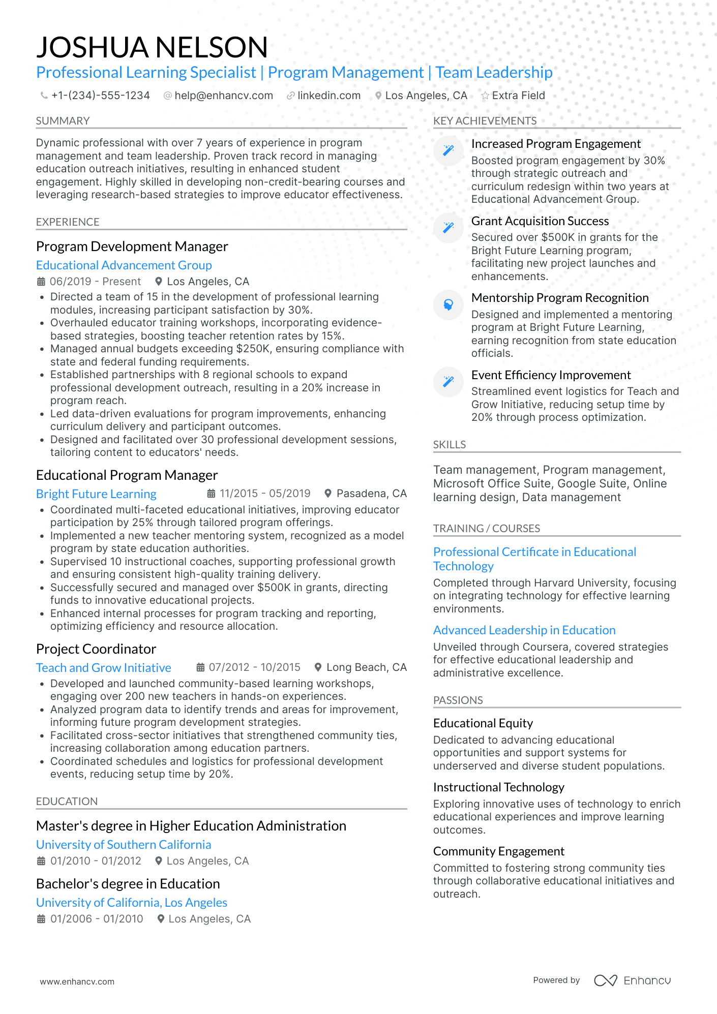 New Teacher Retention Specialist Resume Example