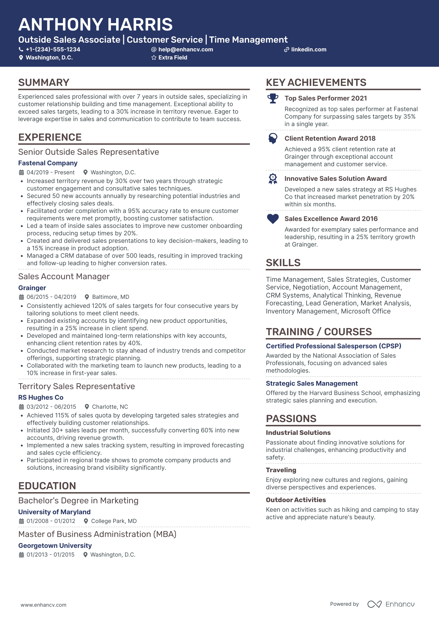 Entry Level Outside Sales Associate Resume Example