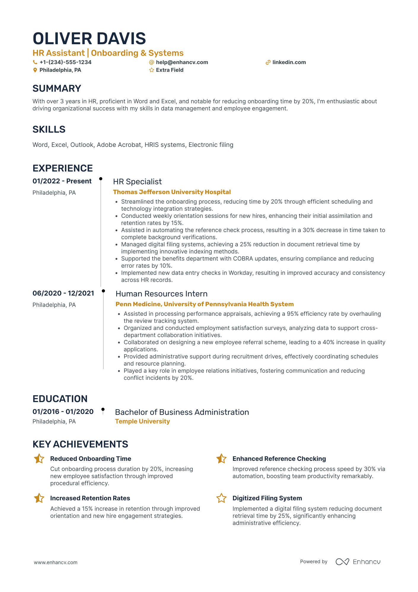 HR Assistant Recruiter Resume Example